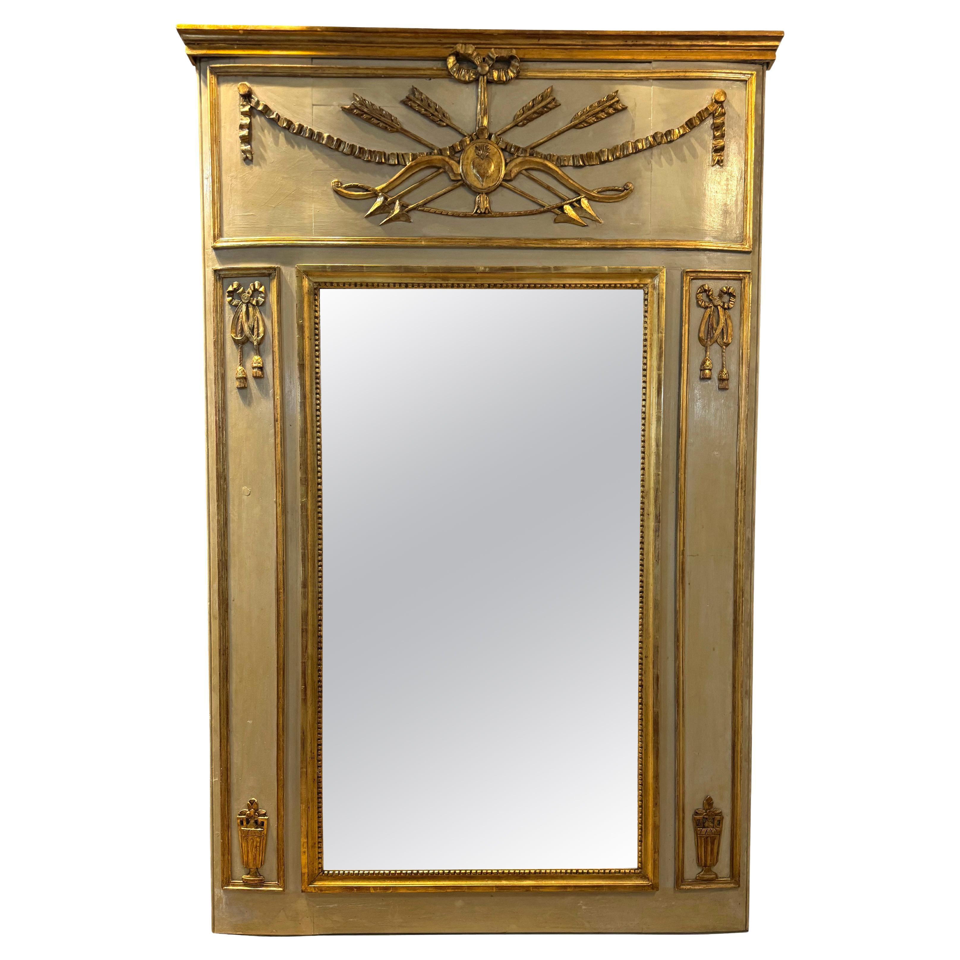 Louis XVI French Neoclassical Trumeau Mirror