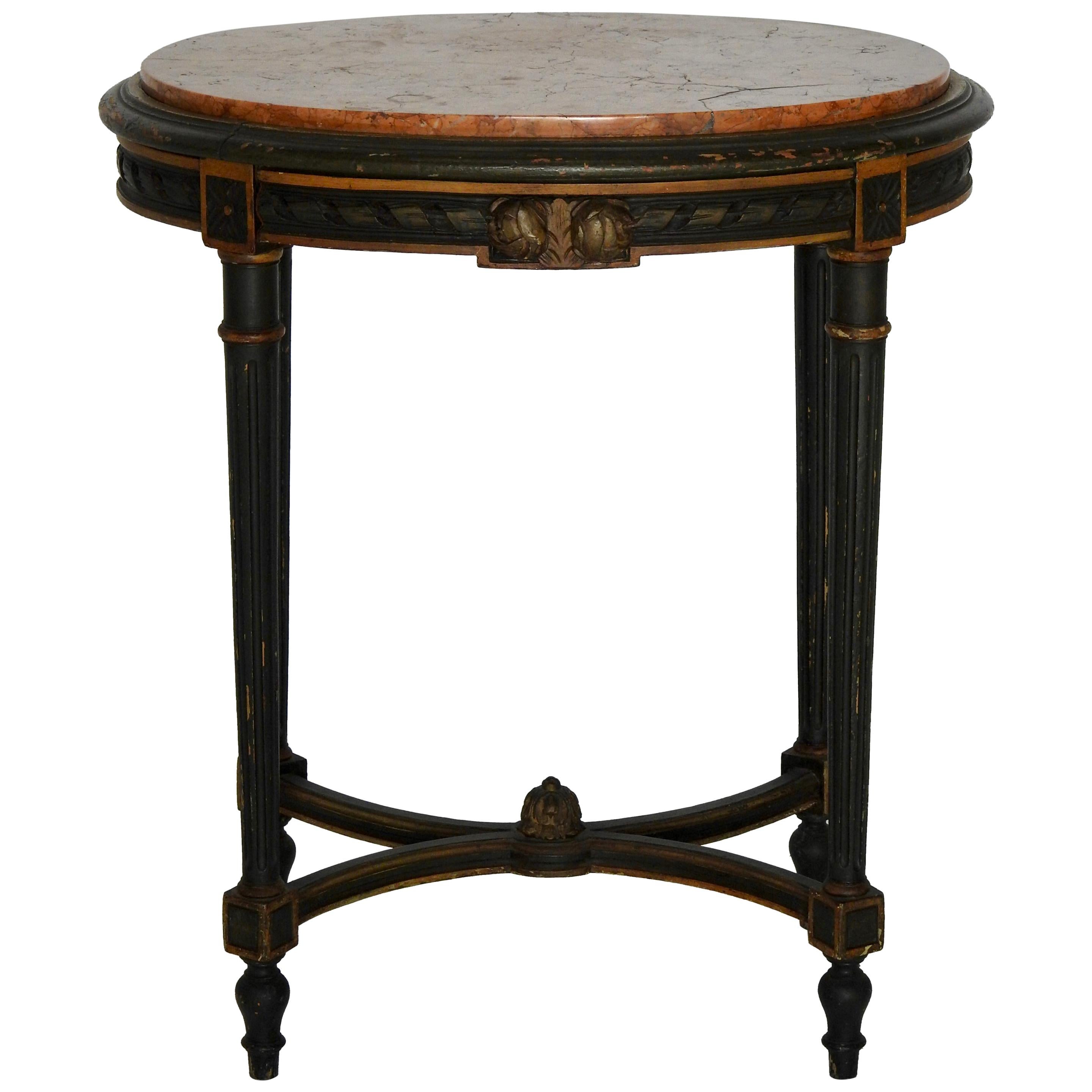 Louis XVI French Oval Marble-Top Table For Sale