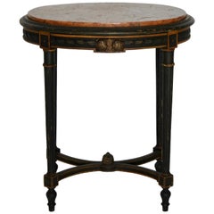 Louis XVI French Oval Marble-Top Table