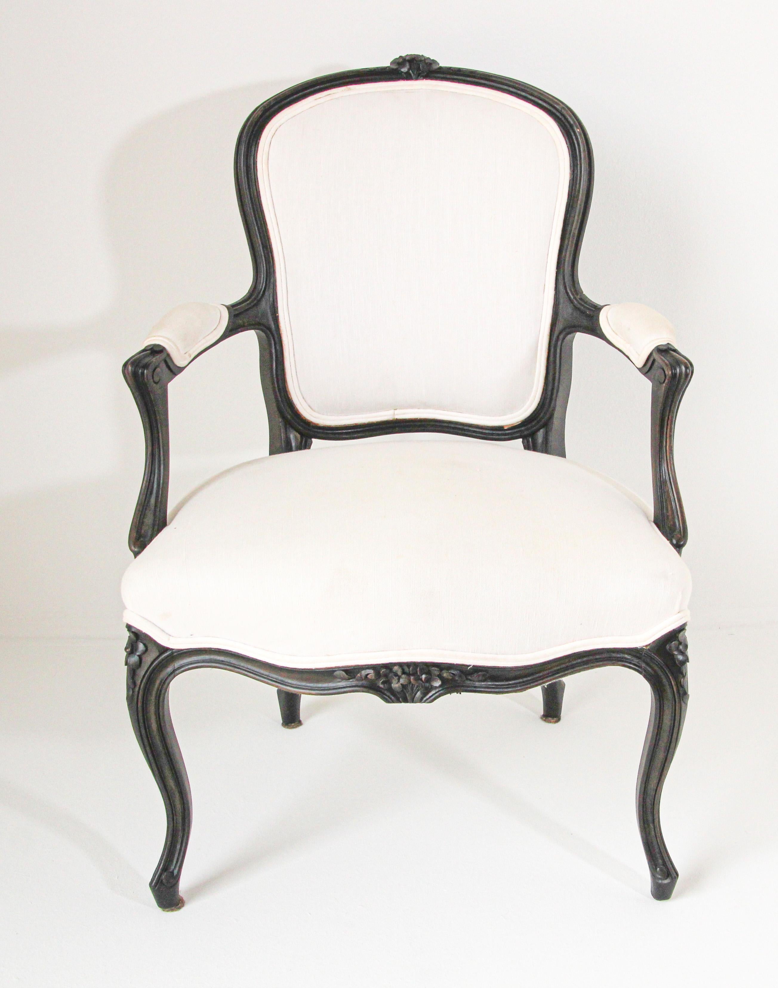 Louis XV French Provincial Style Open Armchair 10