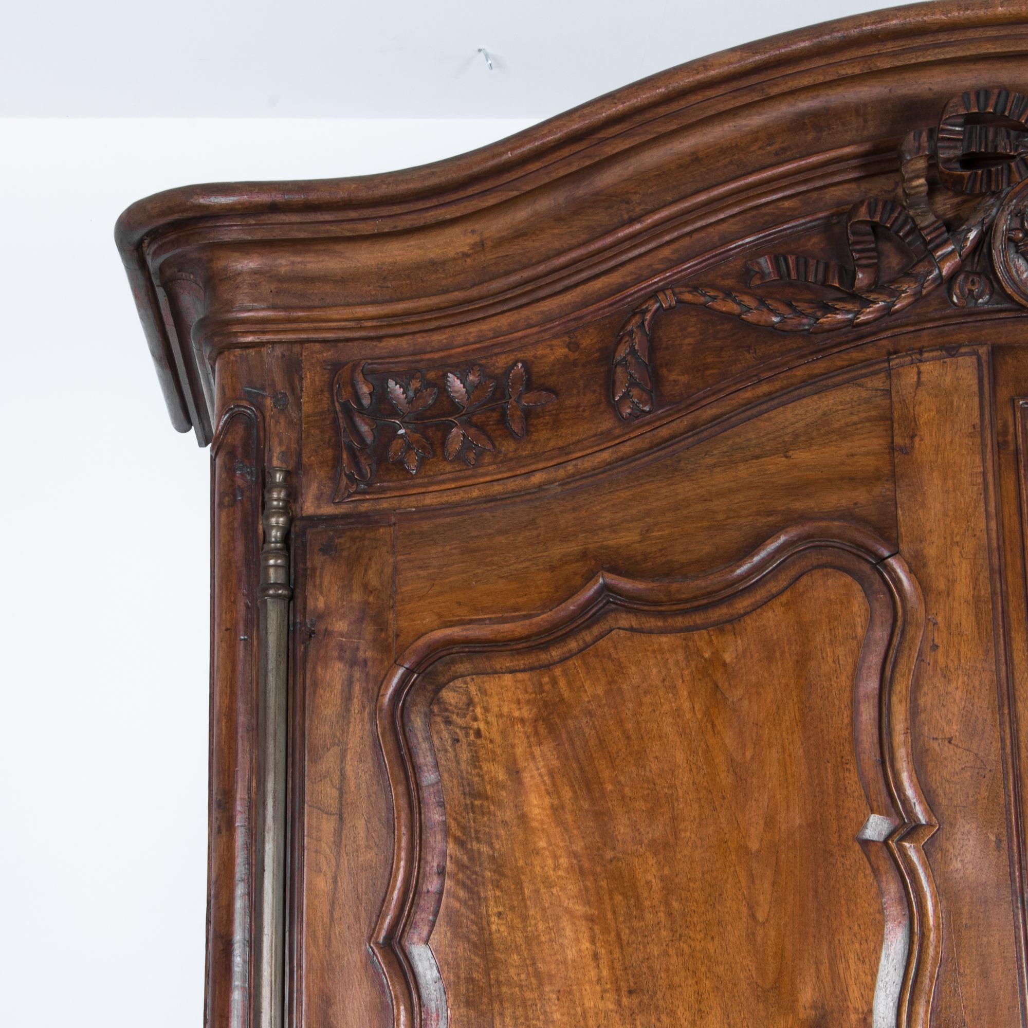 Louis XVI French Provincial Walnut Armoire In Good Condition In High Point, NC