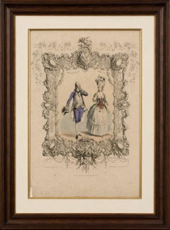 Louis XVI French Rococo Court Costume Lithograph, 1775 – Published 1847