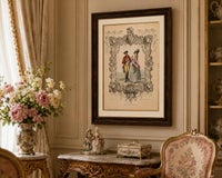 Louis XVI French Rococo Court Costume Lithograph, 1775, Published 1847, view 3