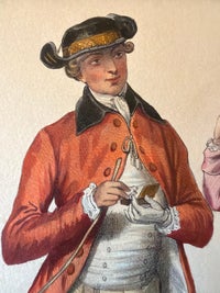 Louis XVI French Rococo Court Costume Lithograph, 1775, Published 1847, view 4