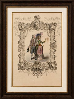 Louis XVI French Rococo Court Costume Lithograph, 1778 – Published 1847