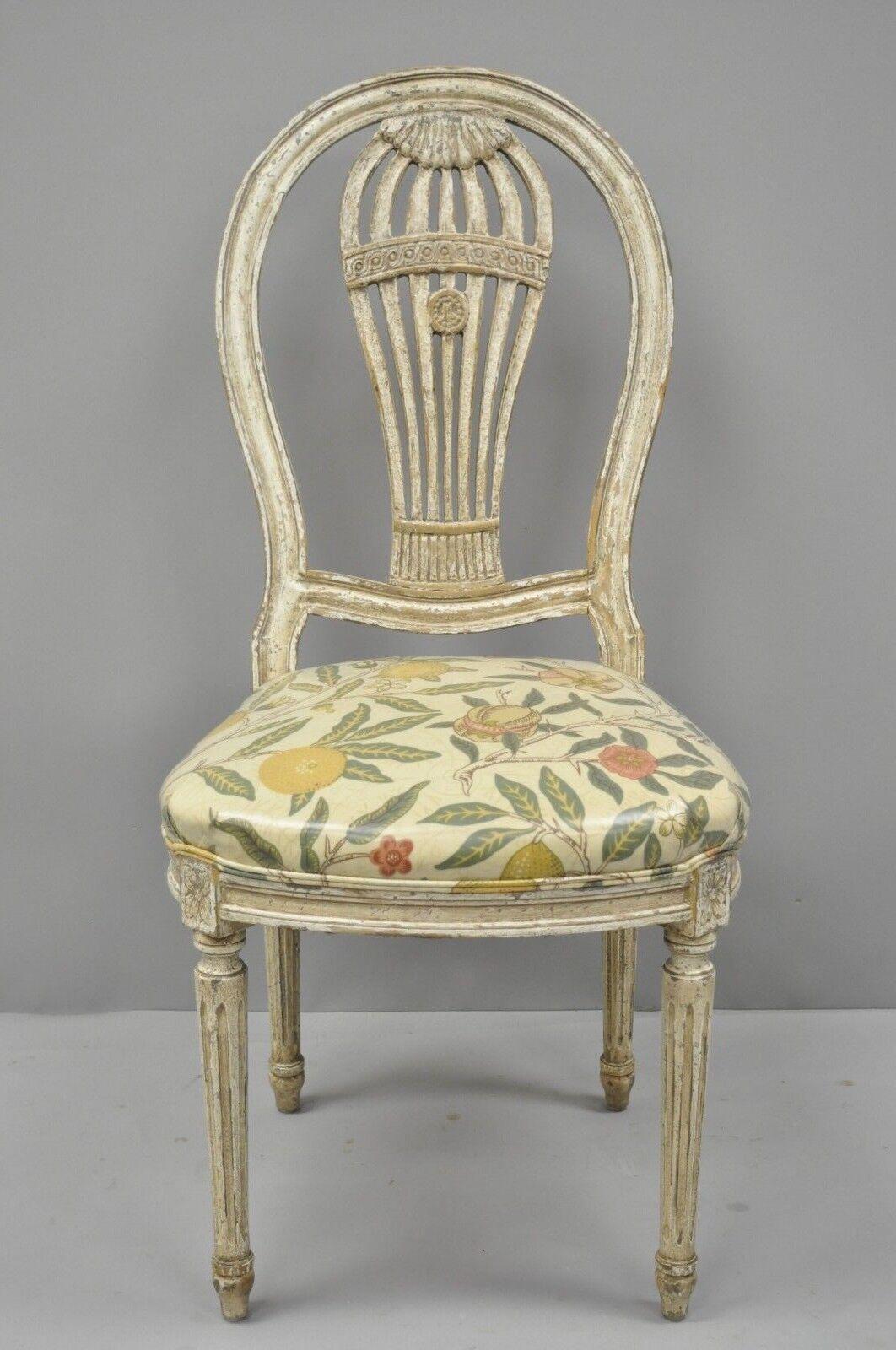 Louis XVI French Style Hot Air Balloon Back Montgolfier Dining Chair Set of 6 In Good Condition For Sale In Philadelphia, PA