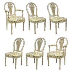 Vintage Louis XVI French Style Hot Air Balloon Back Montgolfier Dining Chair Set of 6