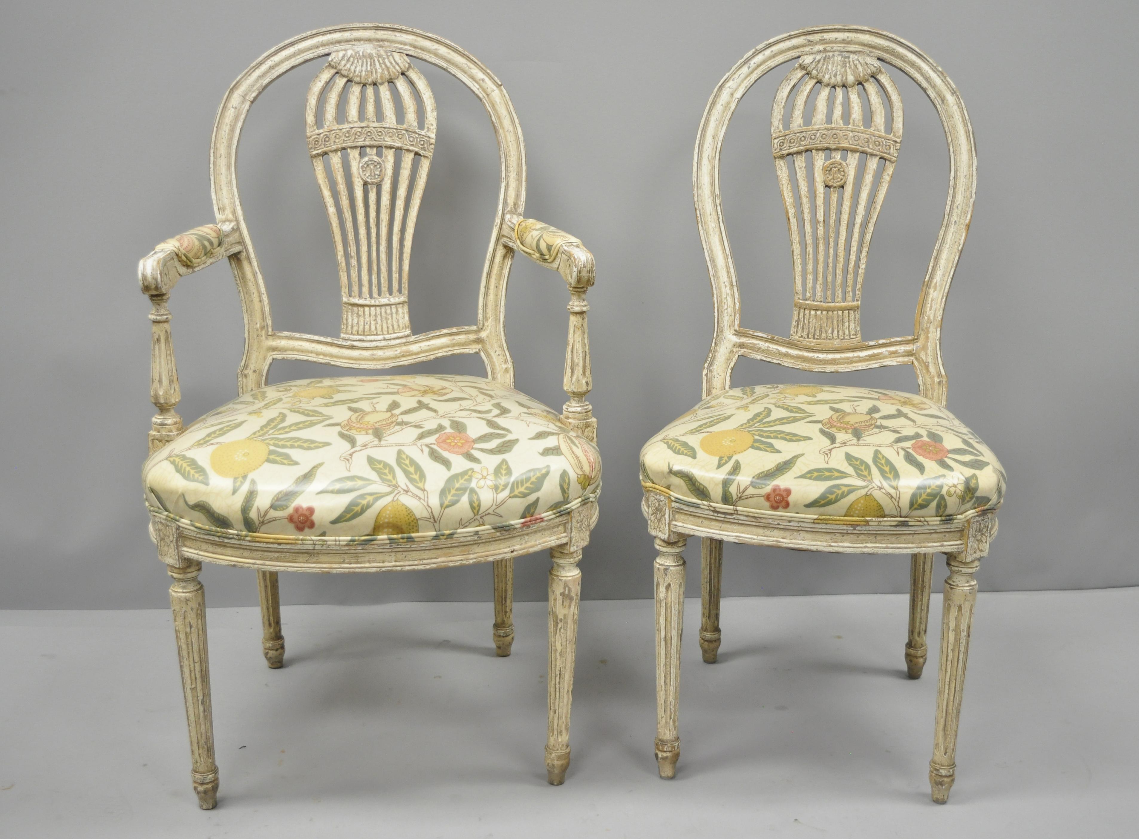 Set of six vintage Louis XVI French style Hot Air Balloon back 