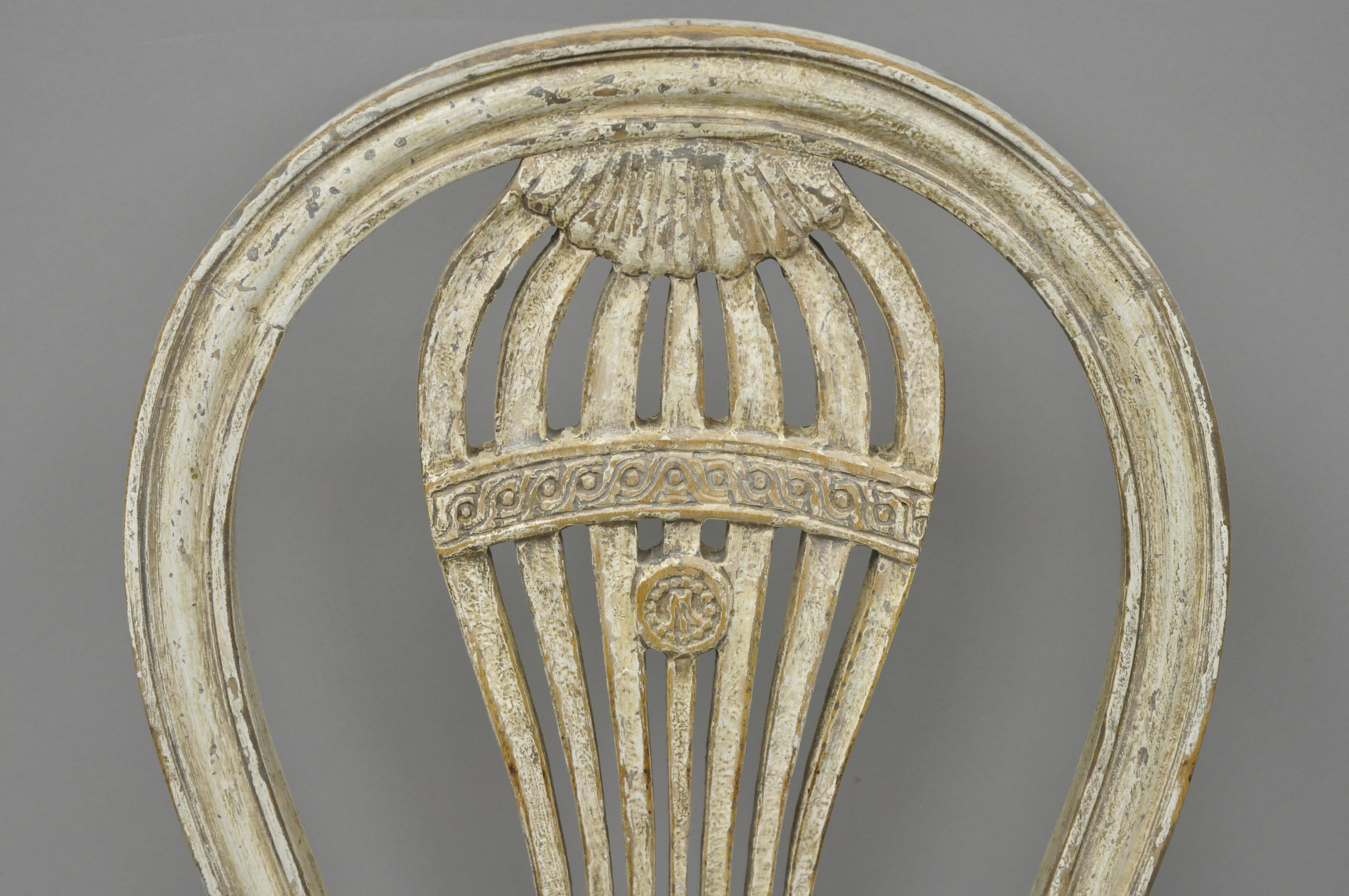 European Louis XVI French Style Hot Air Balloon Back Montgolfier Dining Chair, Set of Six