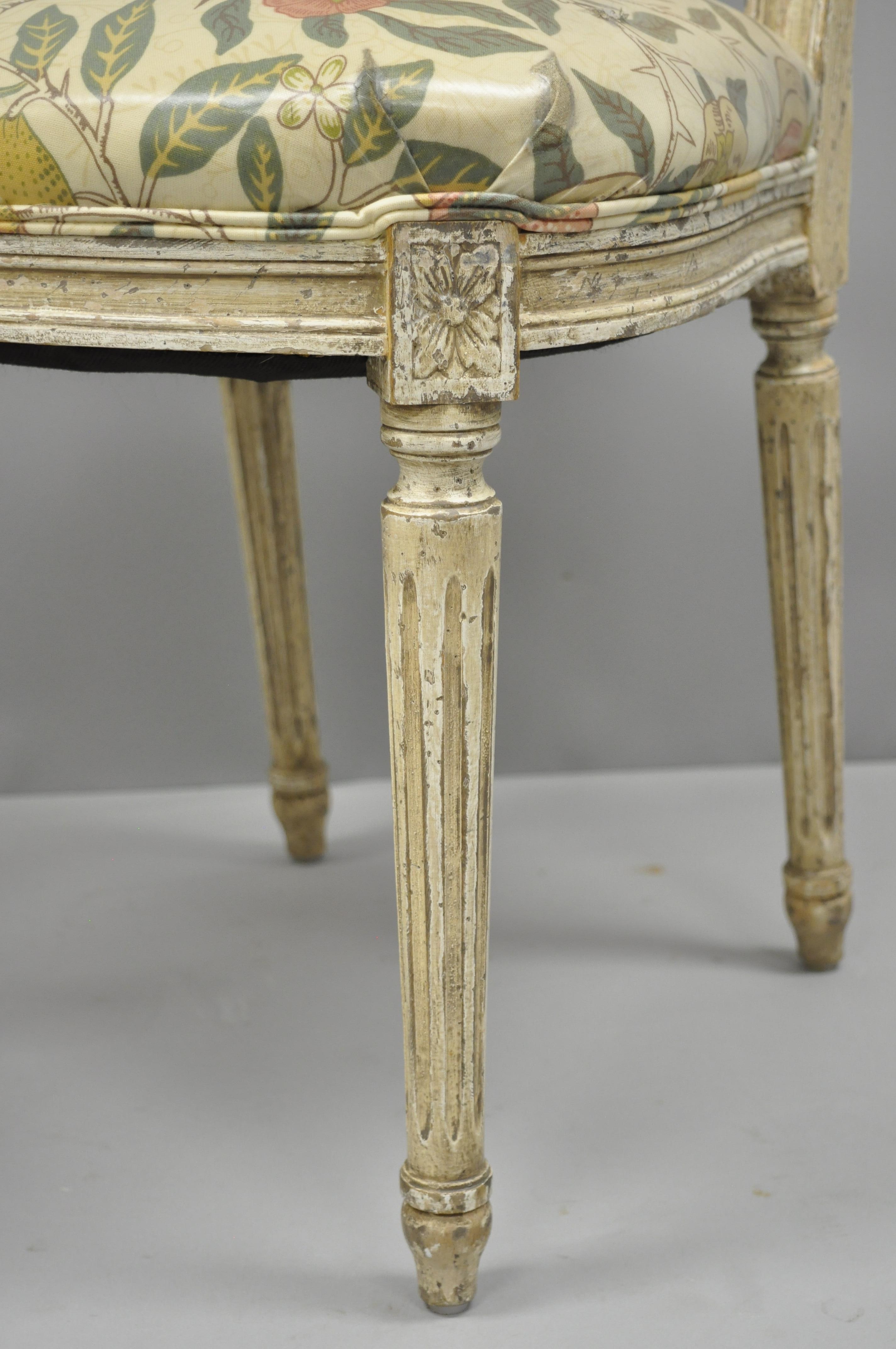 Carved Louis XVI French Style Hot Air Balloon Back Montgolfier Dining Chair, Set of Six