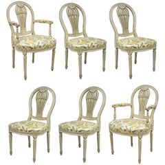 Louis XVI French Style Hot Air Balloon Back Montgolfier Dining Chair, Set of Six