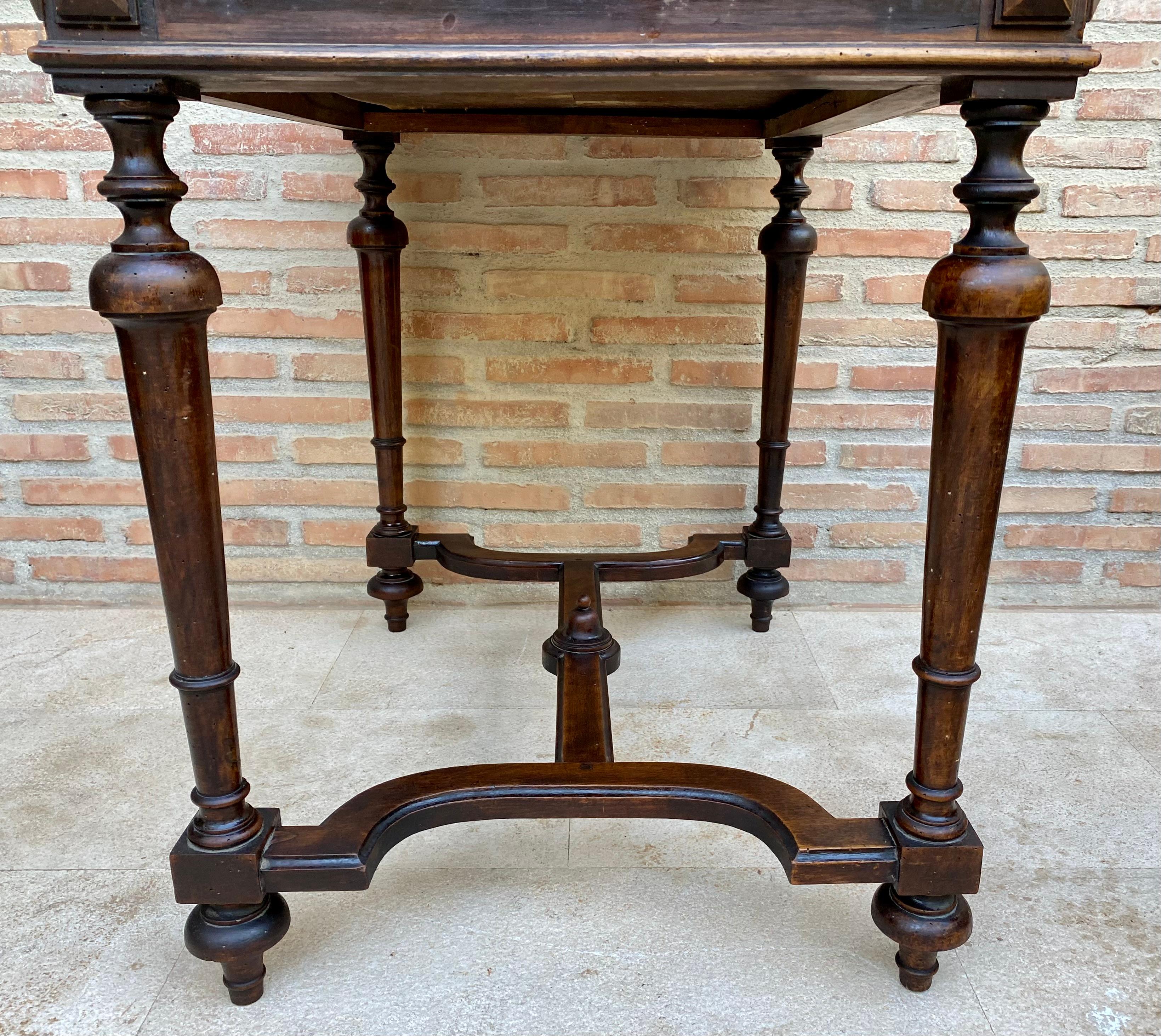 Louis XVI French Walnut Side Table with drawer, 1920s For Sale 5