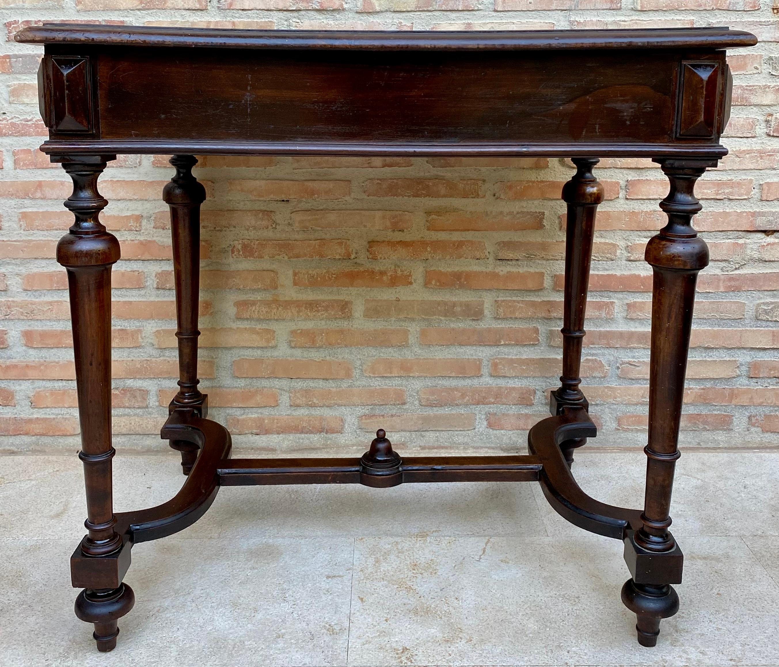 Louis XVI French Walnut Side Table with drawer, 1920s For Sale 6