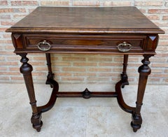 Louis XVI French Walnut Side Table with drawer, 1920s