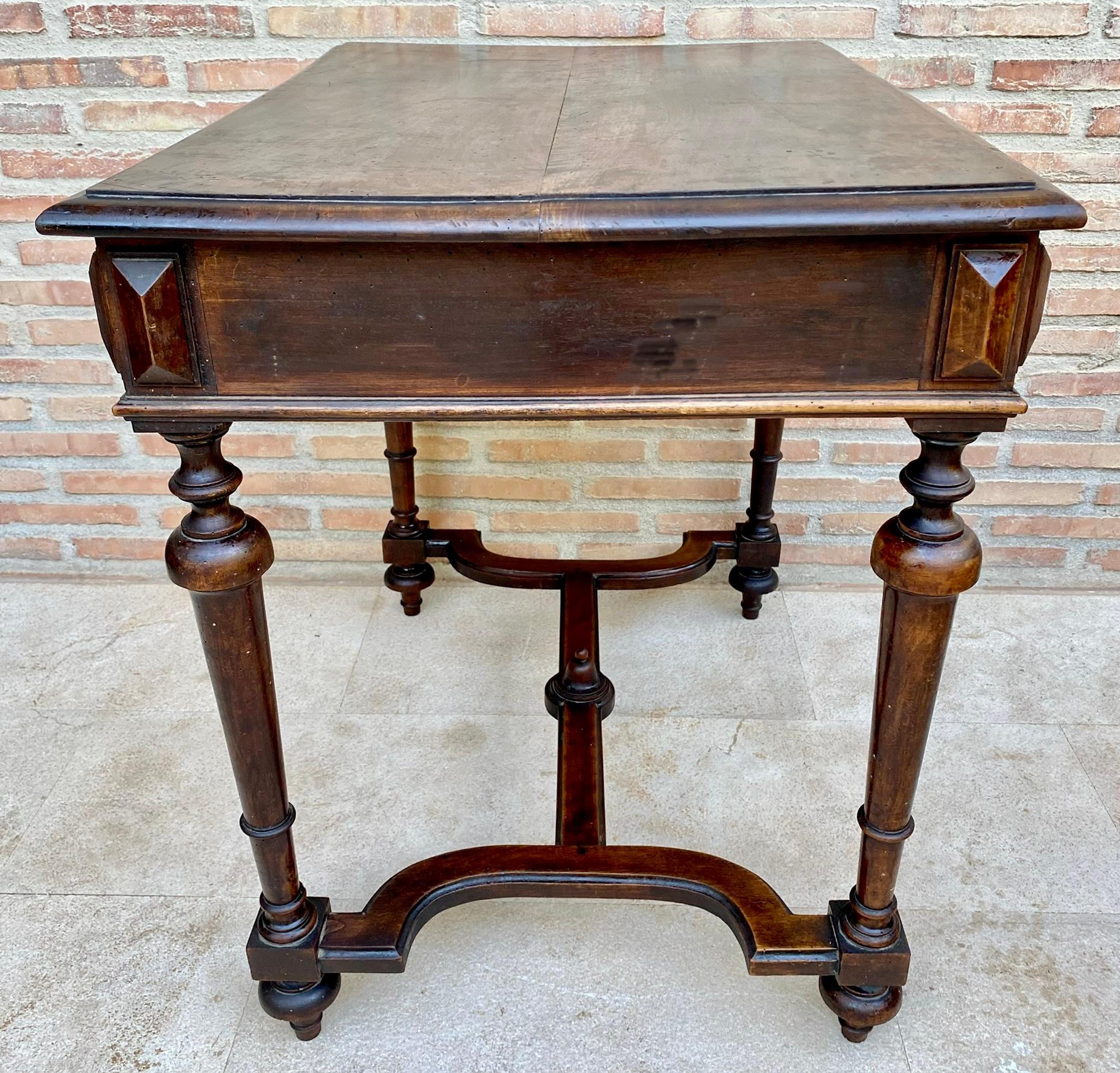 Louis XVI French Walnut Side Table with drawer, 1920s For Sale 3