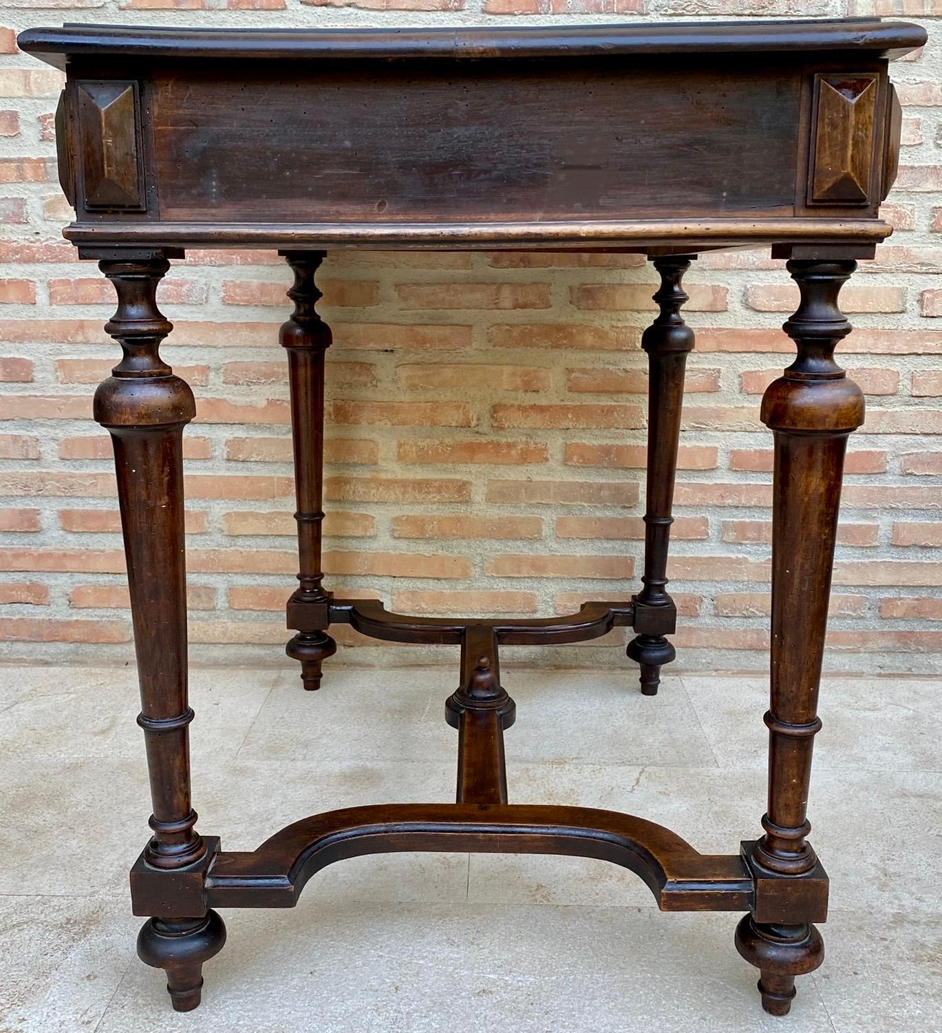 Louis XVI French Walnut Side Table with drawer, 1920s For Sale 4