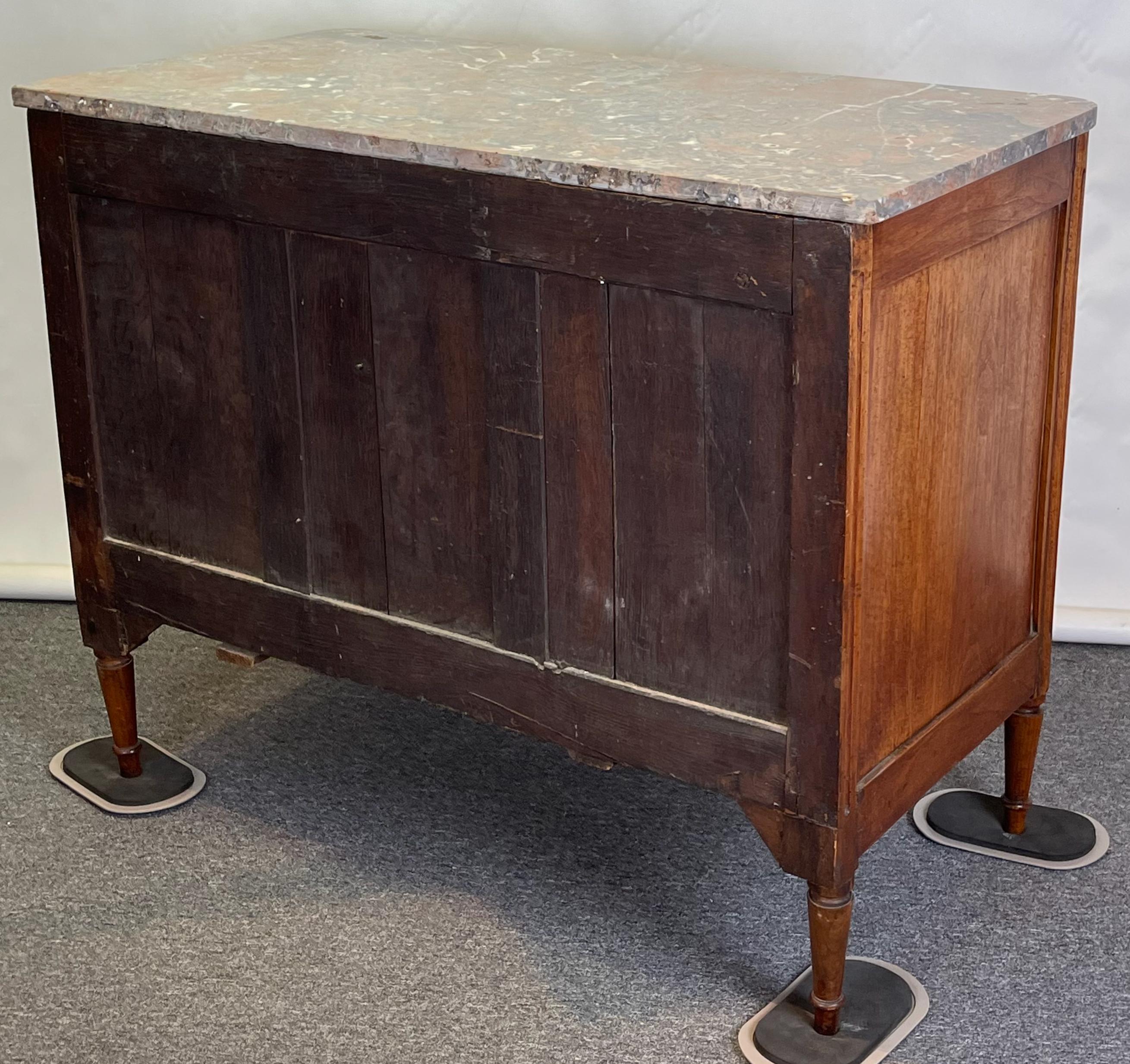 Louis XVI Fruitwood and Marble Top Commode For Sale 9