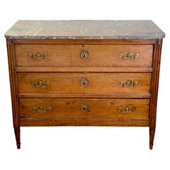 Louis XVI Fruitwood and Marble Top Commode