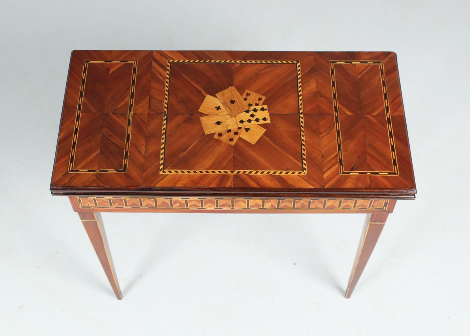 German Louis XVI Game Table with Marquetry, circa 1800
