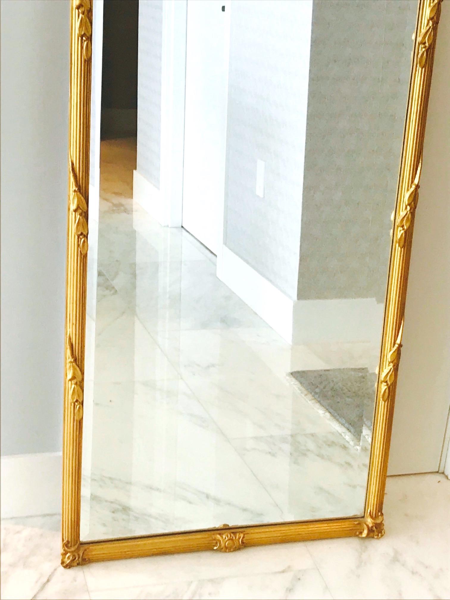 Louis XVI Gilded and Hand Carved Pier Mirror, France, 1940s 4