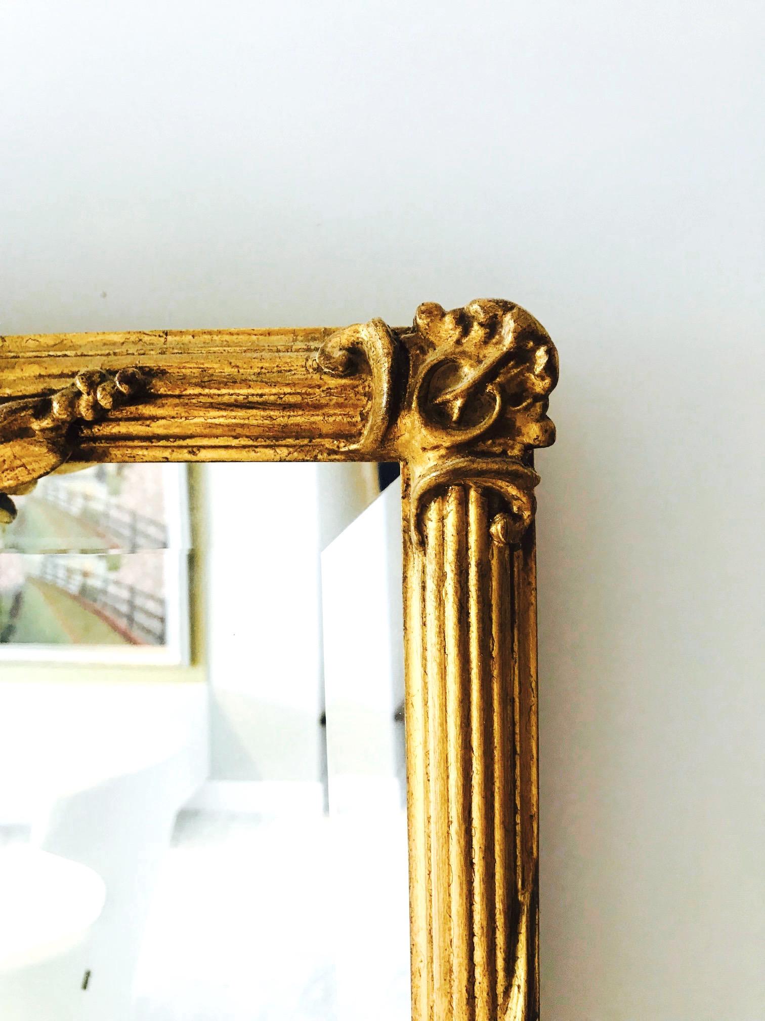 Louis XVI Gilded and Hand Carved Pier Mirror, France, 1940s 2