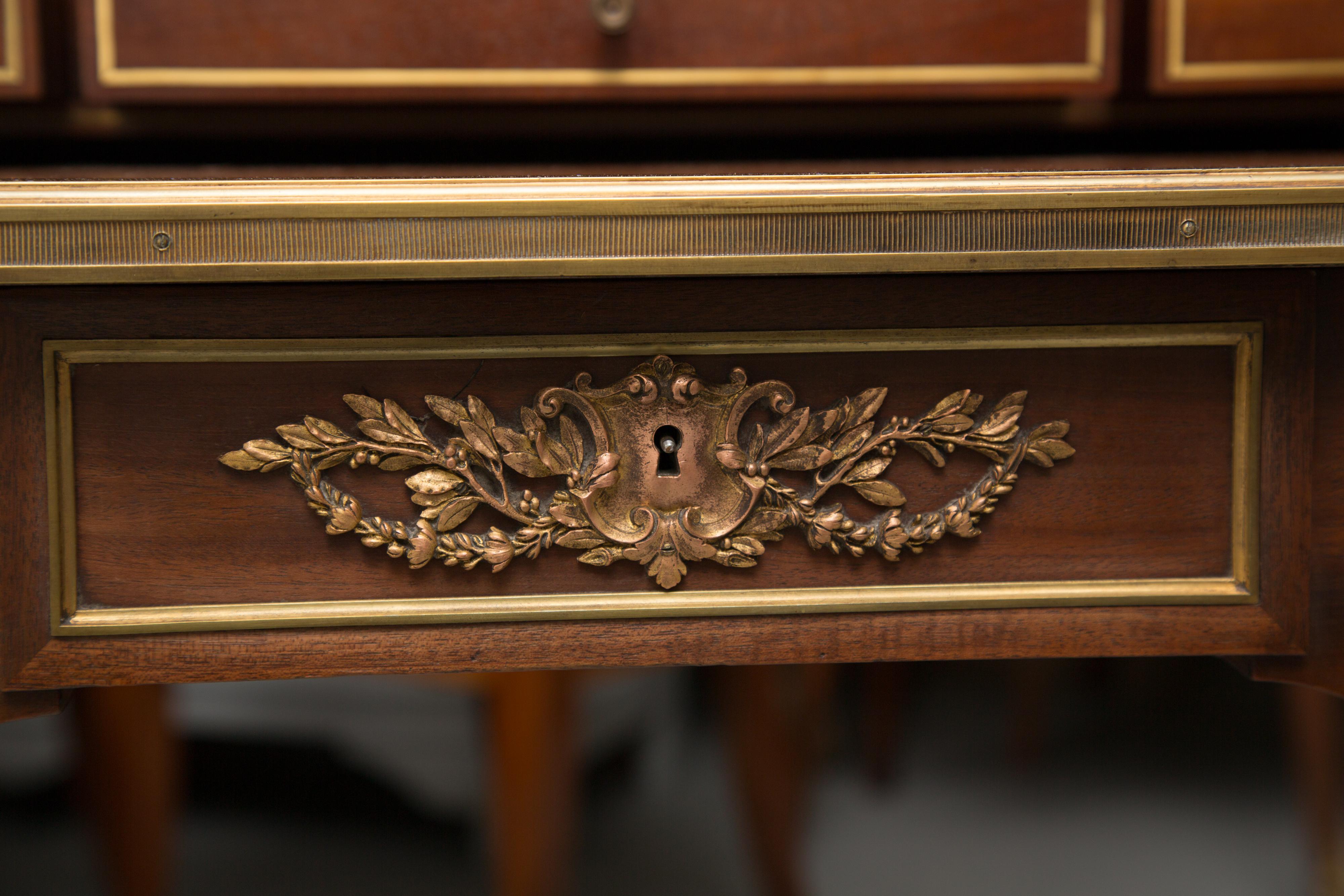 Louis XVI Gilt Bronze and Mahogany Bureau a Cylinder For Sale 6