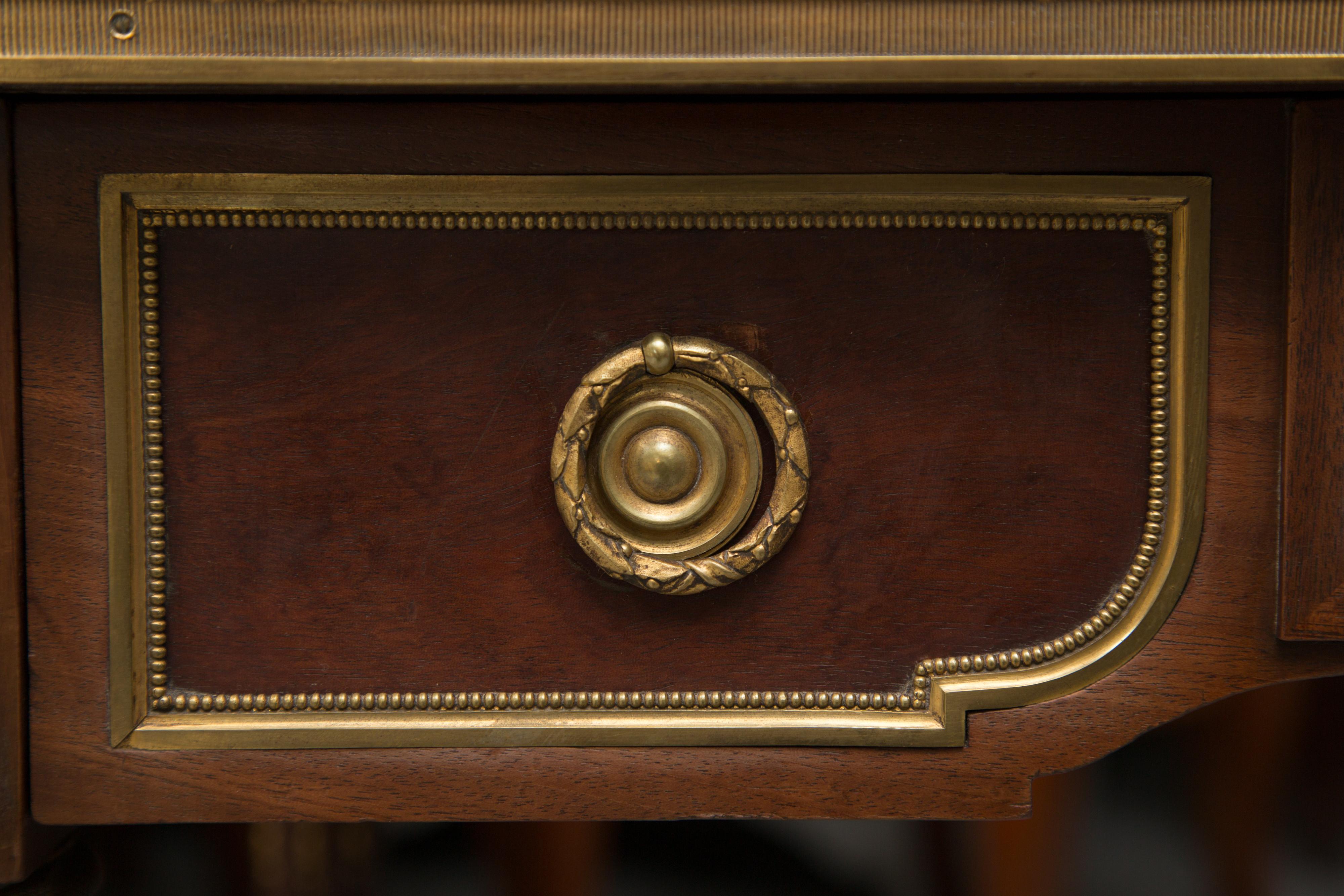 Louis XVI Gilt Bronze and Mahogany Bureau a Cylinder For Sale 3