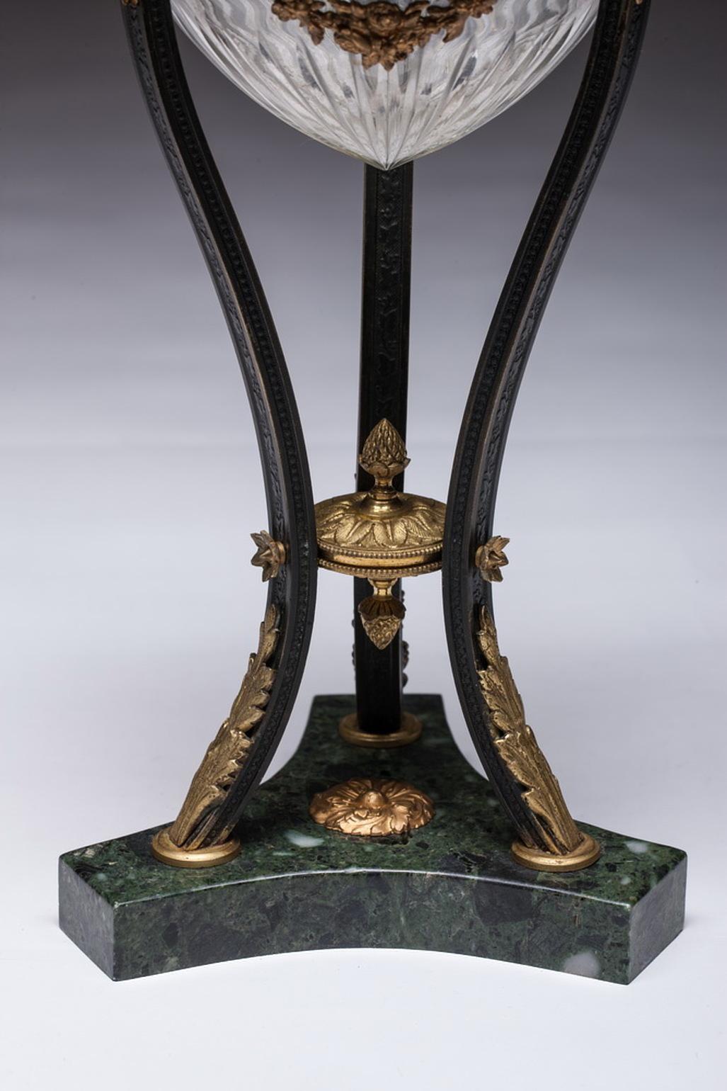 Rococo Louis XVI Gilt Bronze and Marble Cassolette For Sale