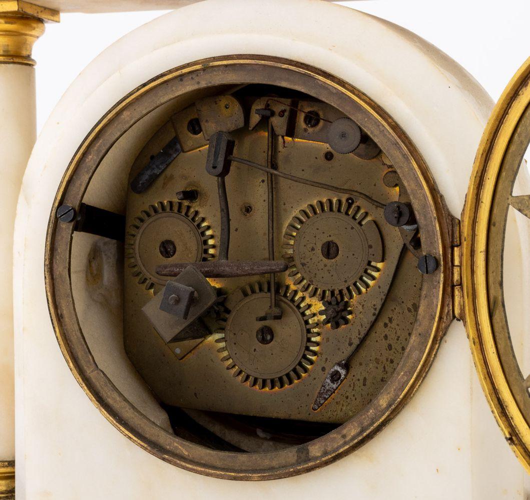 Louis XVI Gilt Bronze and Marble Mantel Clock For Sale 7