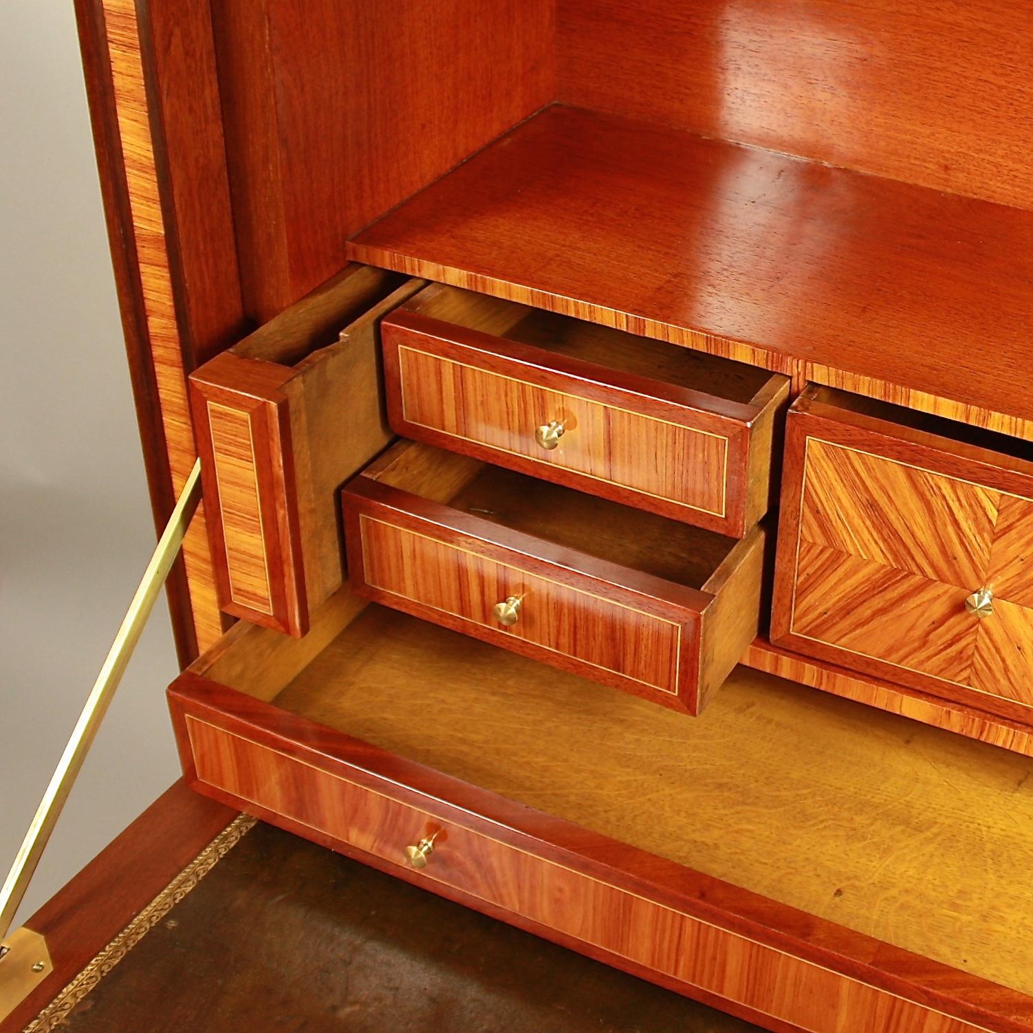 French 18th Century Louis XVI Gilt-Bronze Floral Marquetry Secretaire à Àbattant 6