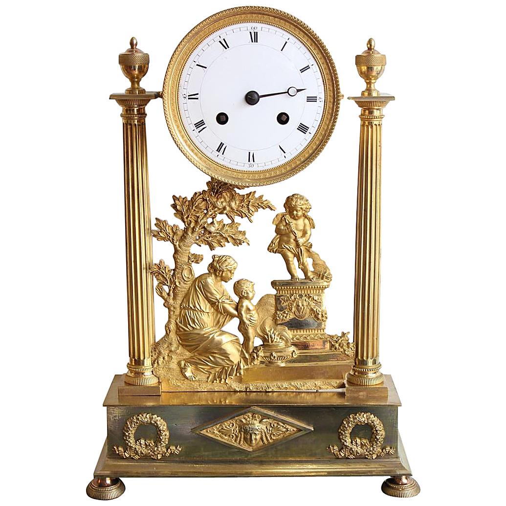 Louis XVI Gilt Bronze Clock