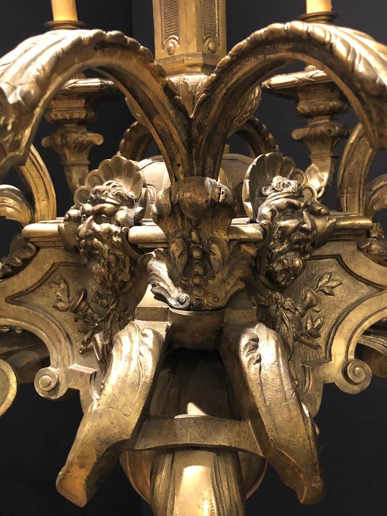 Louis XVI Gilt Bronze Eight Light Chandelier For Sale 1