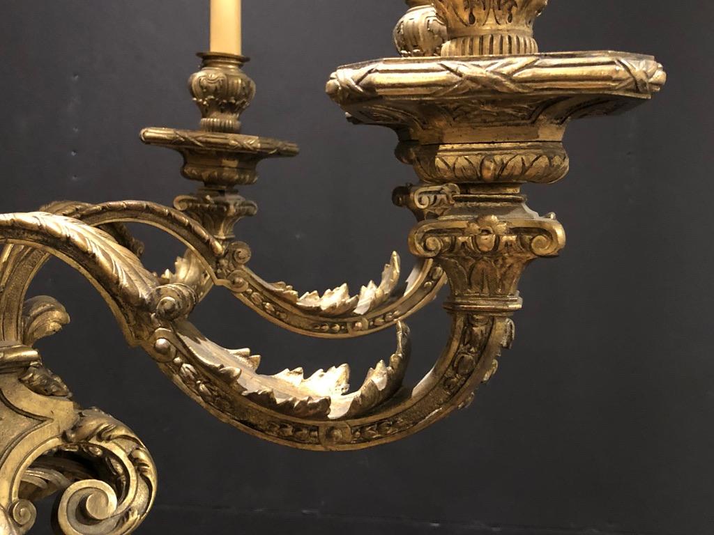 Louis XVI Gilt Bronze Eight Light Chandelier For Sale 2