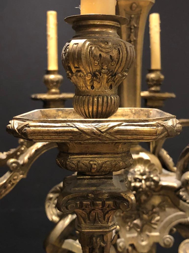 Louis XVI Gilt Bronze Eight Light Chandelier 3