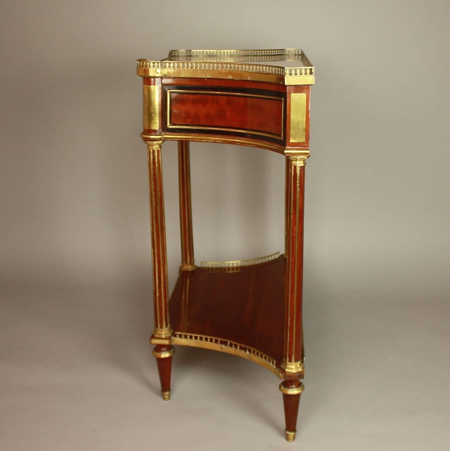Louis XVI Gilt Bronze-Mounted Satinwood and Mahogany Console Table 1