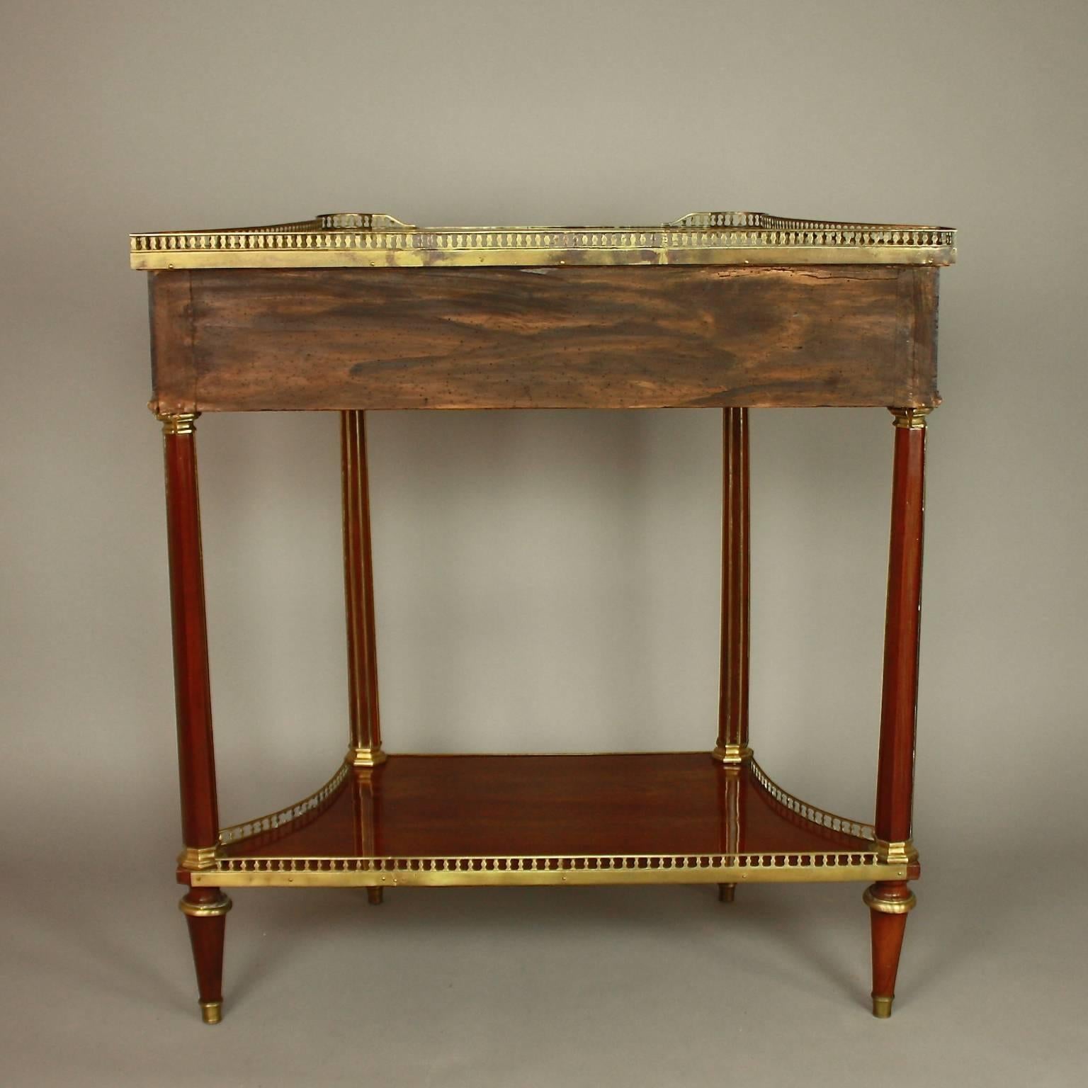 Louis XVI Gilt Bronze-Mounted Satinwood and Mahogany Console Table 2