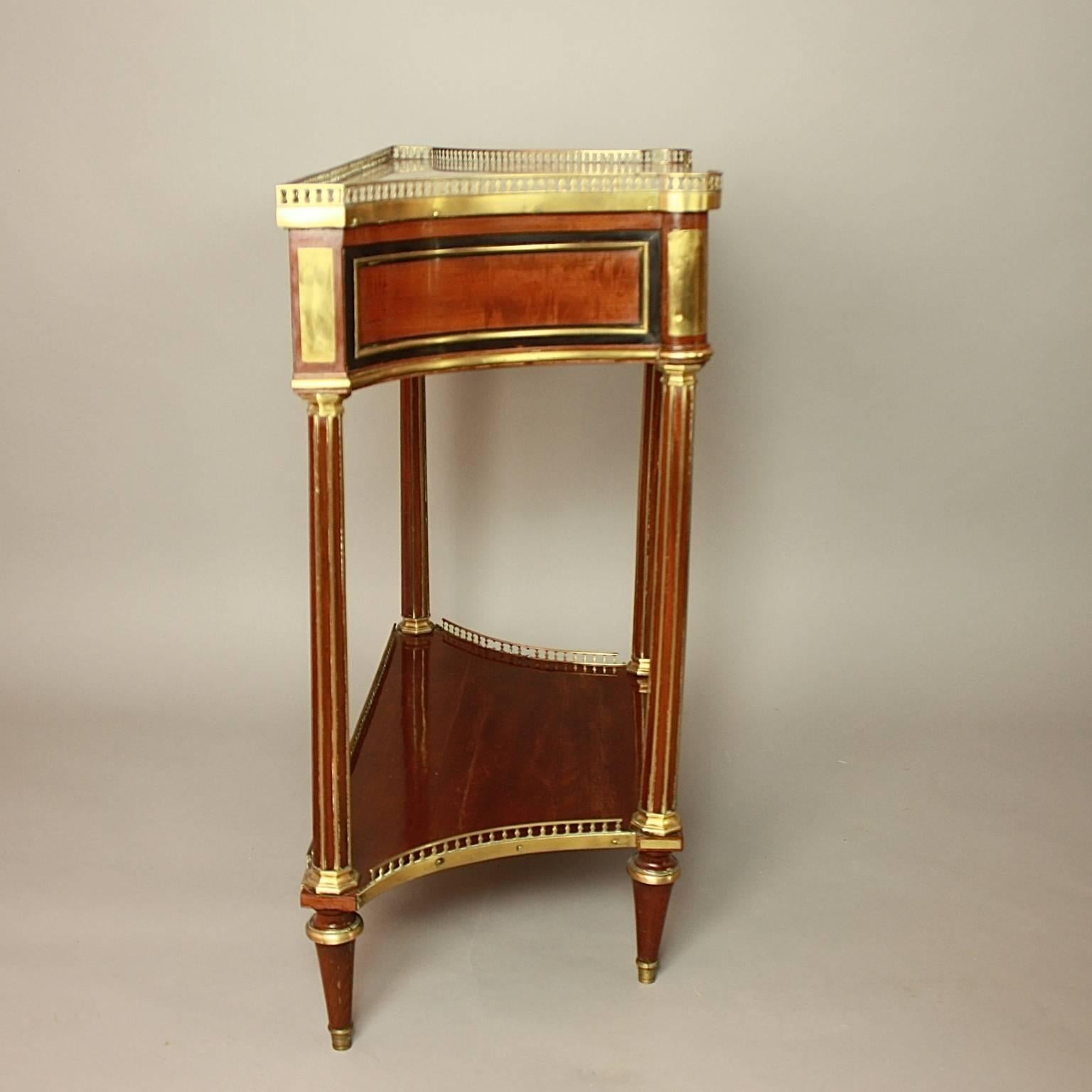 Louis XVI Gilt Bronze-Mounted Satinwood and Mahogany Console Table 3