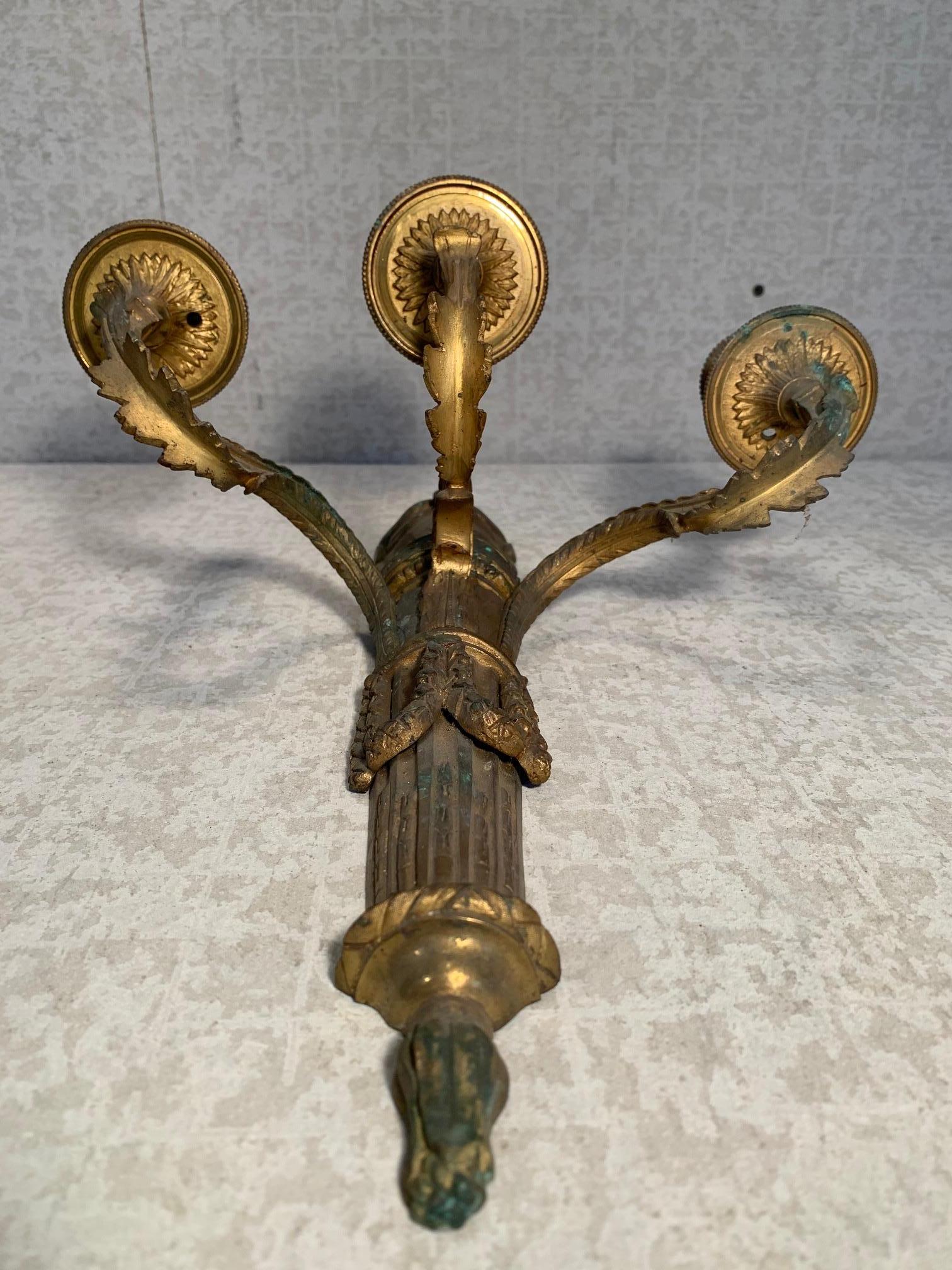 Louis XVI Gilt Bronze Sconces For Sale 1