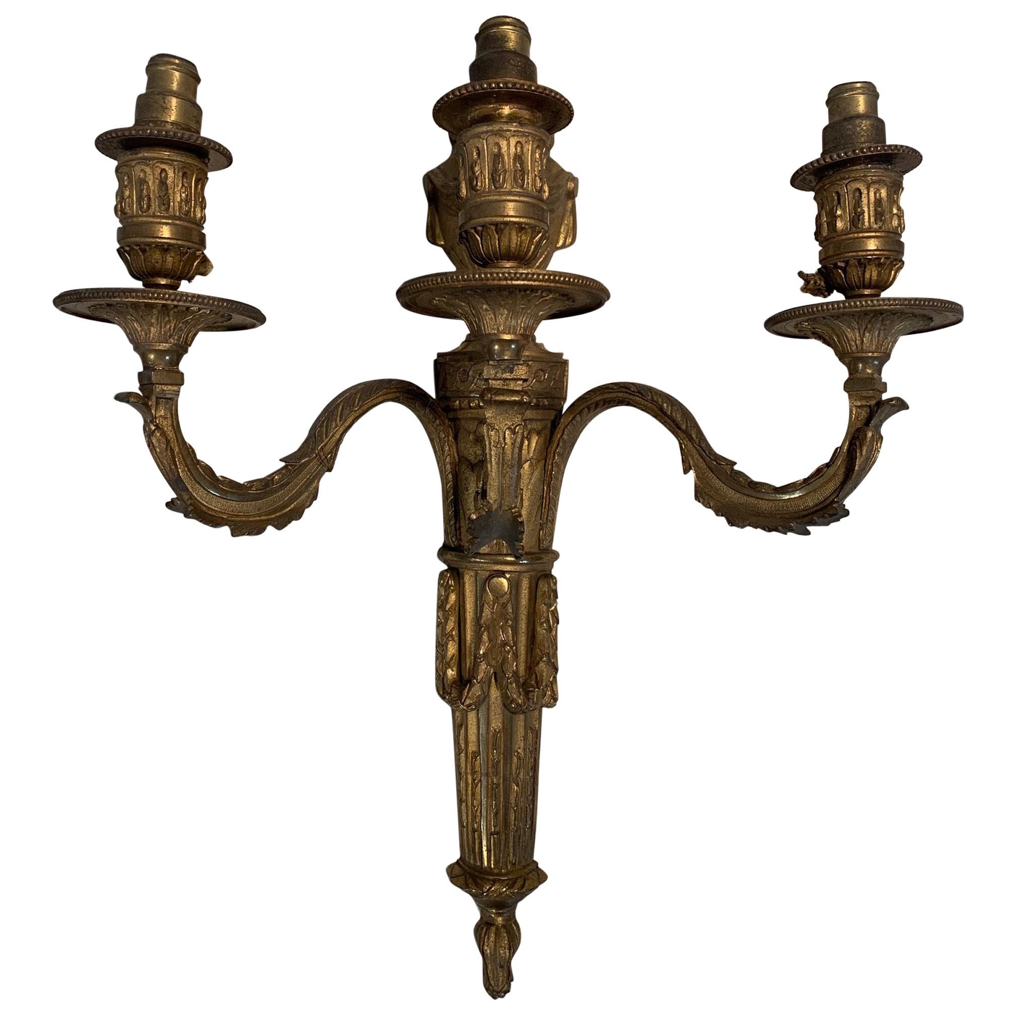 Louis XVI Gilt Bronze Sconces