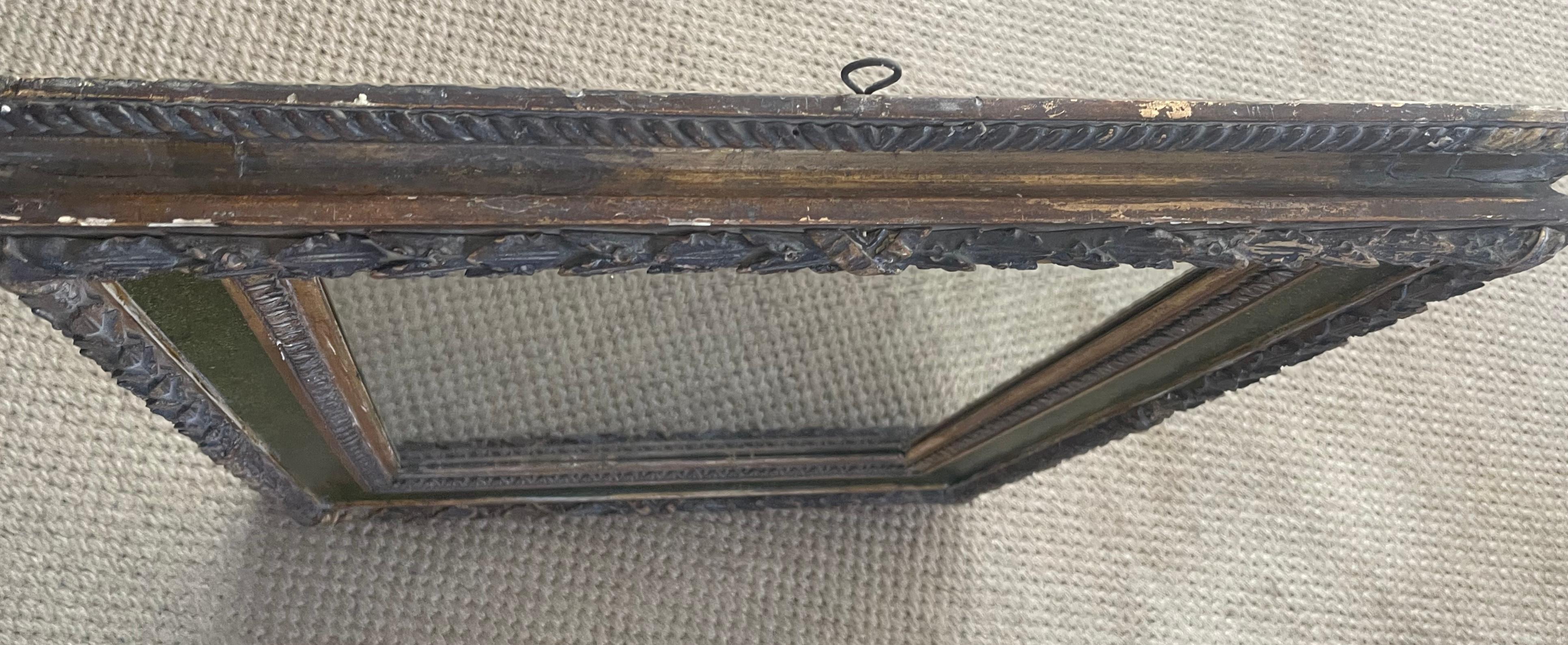 Louis XVI Green and Gilt Carved Mirror In Good Condition For Sale In New York, NY