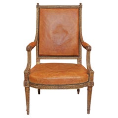 Antique Louis XVI Giltwood Armchair