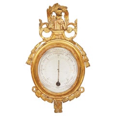 Barometro in legno dorato Luigi XVI di Selon Torricelli