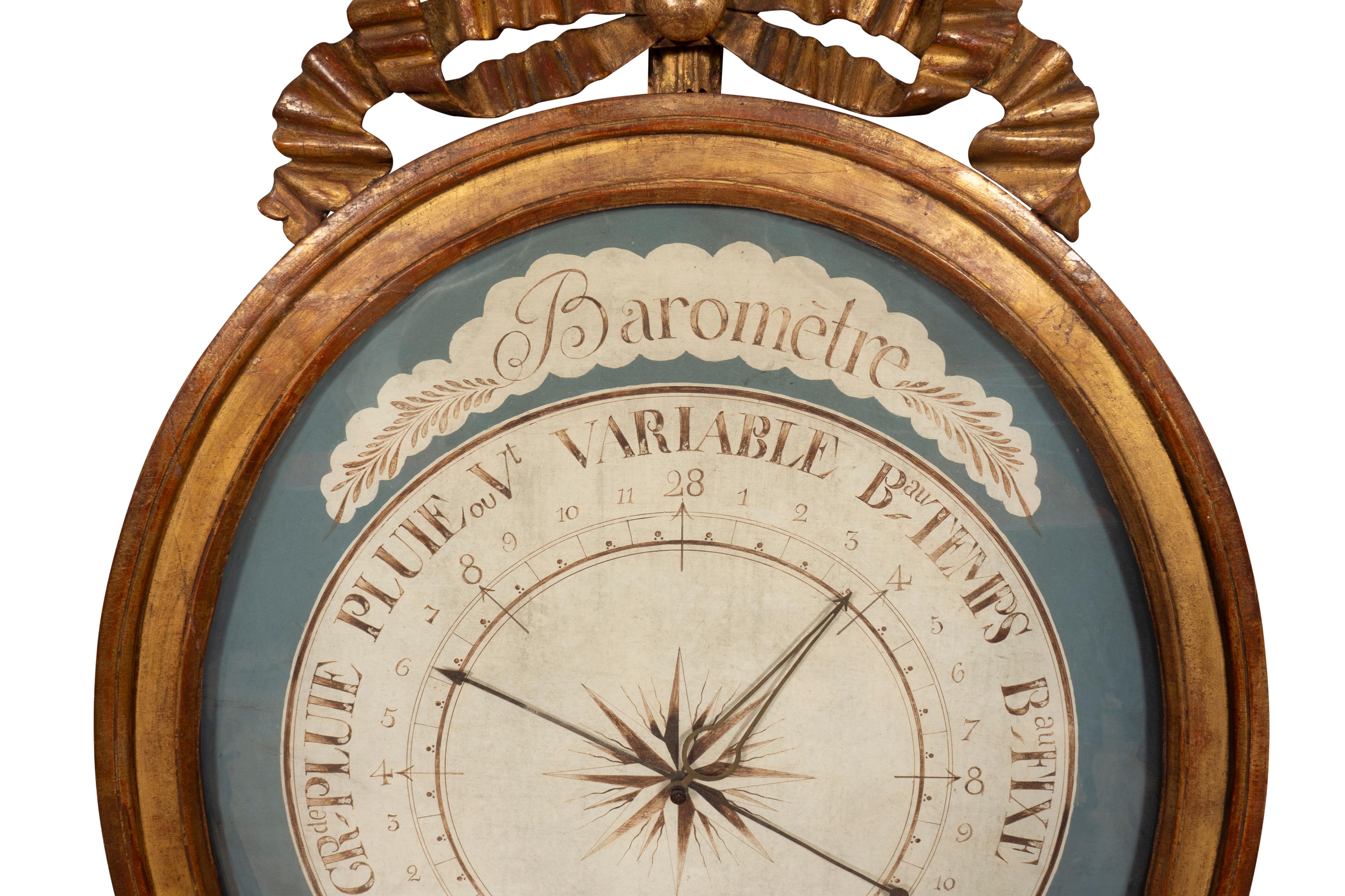 French Louis XVI Giltwood Barometer