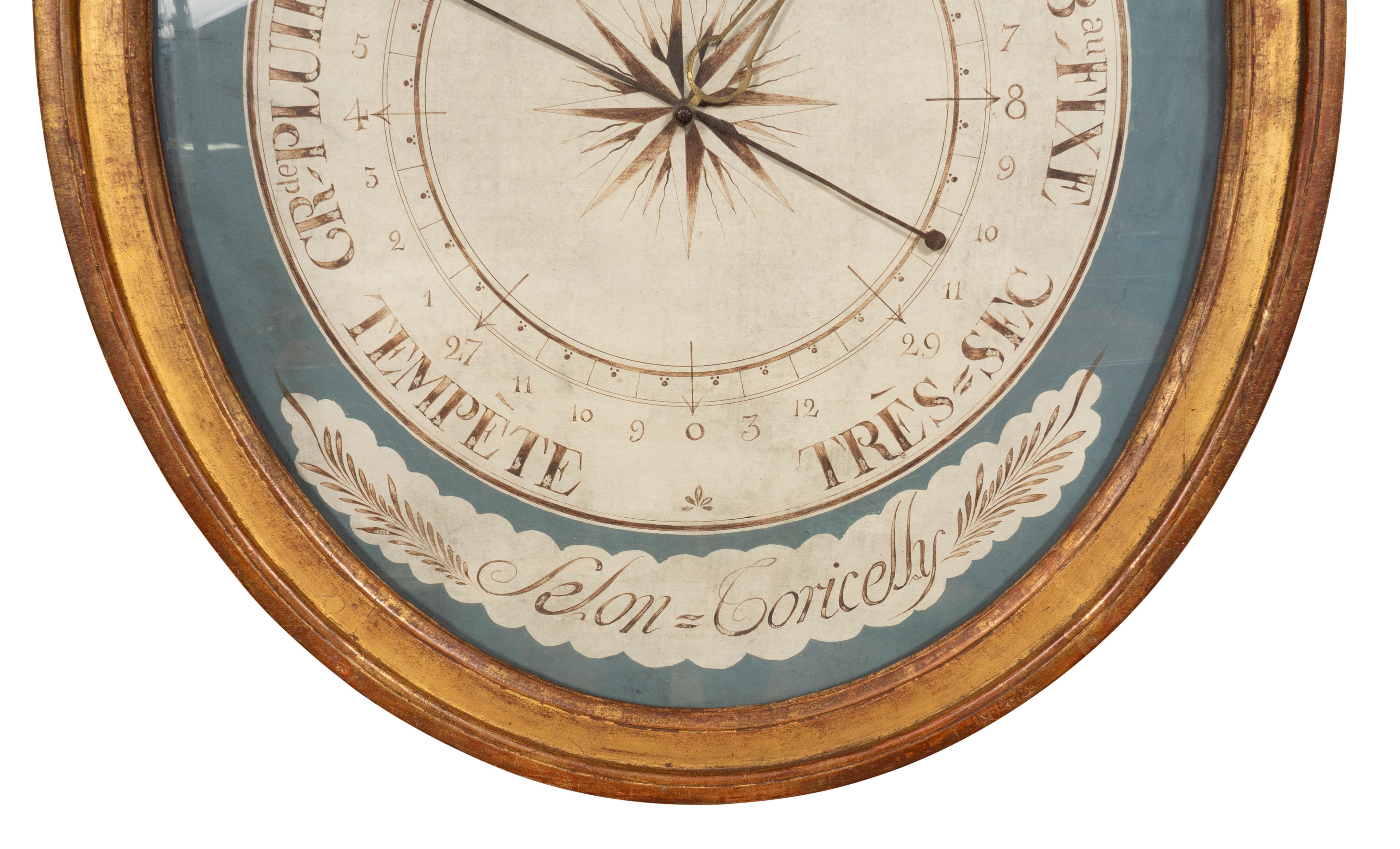 Painted Louis XVI Giltwood Barometer