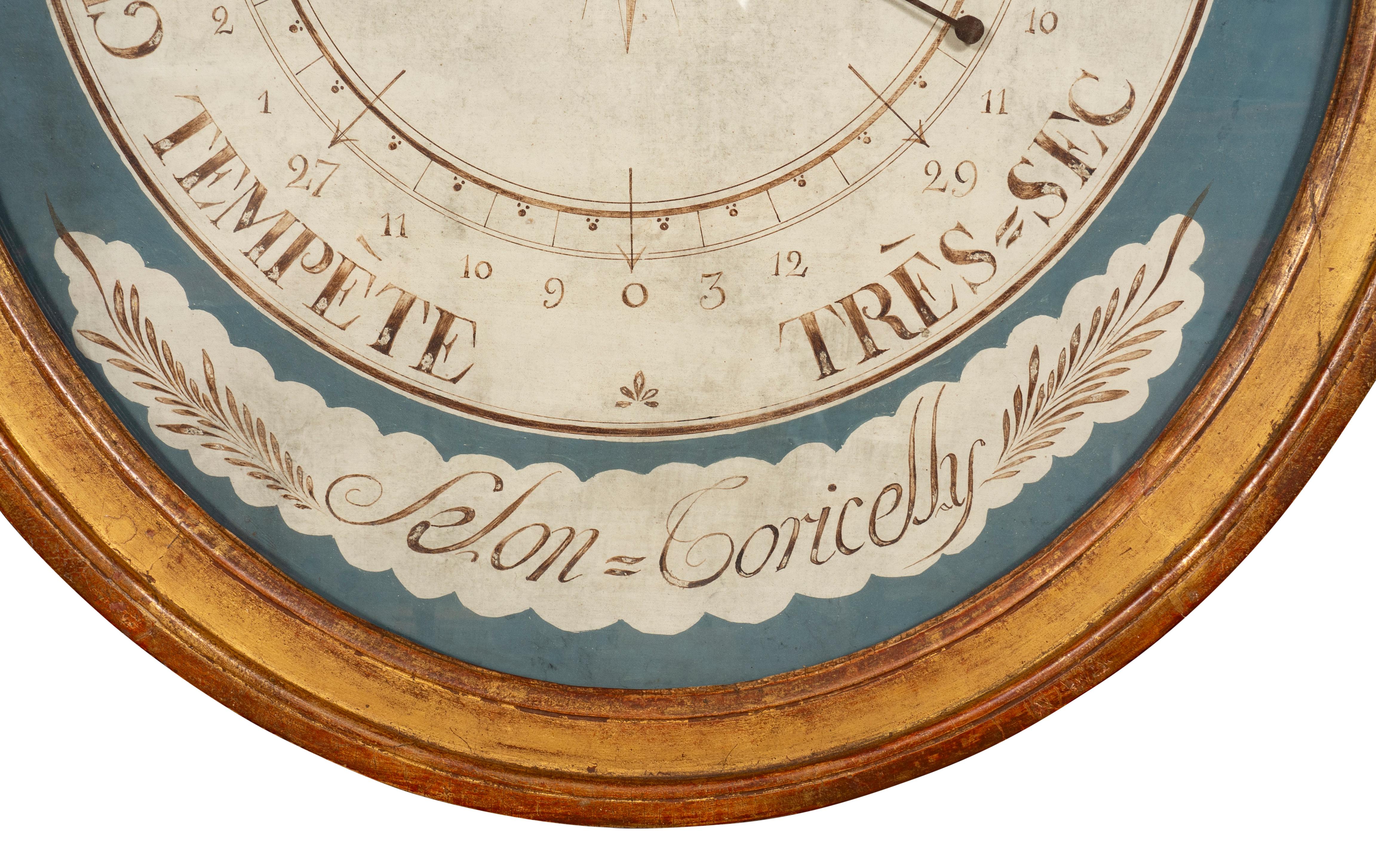 Late 18th Century Louis XVI Giltwood Barometer