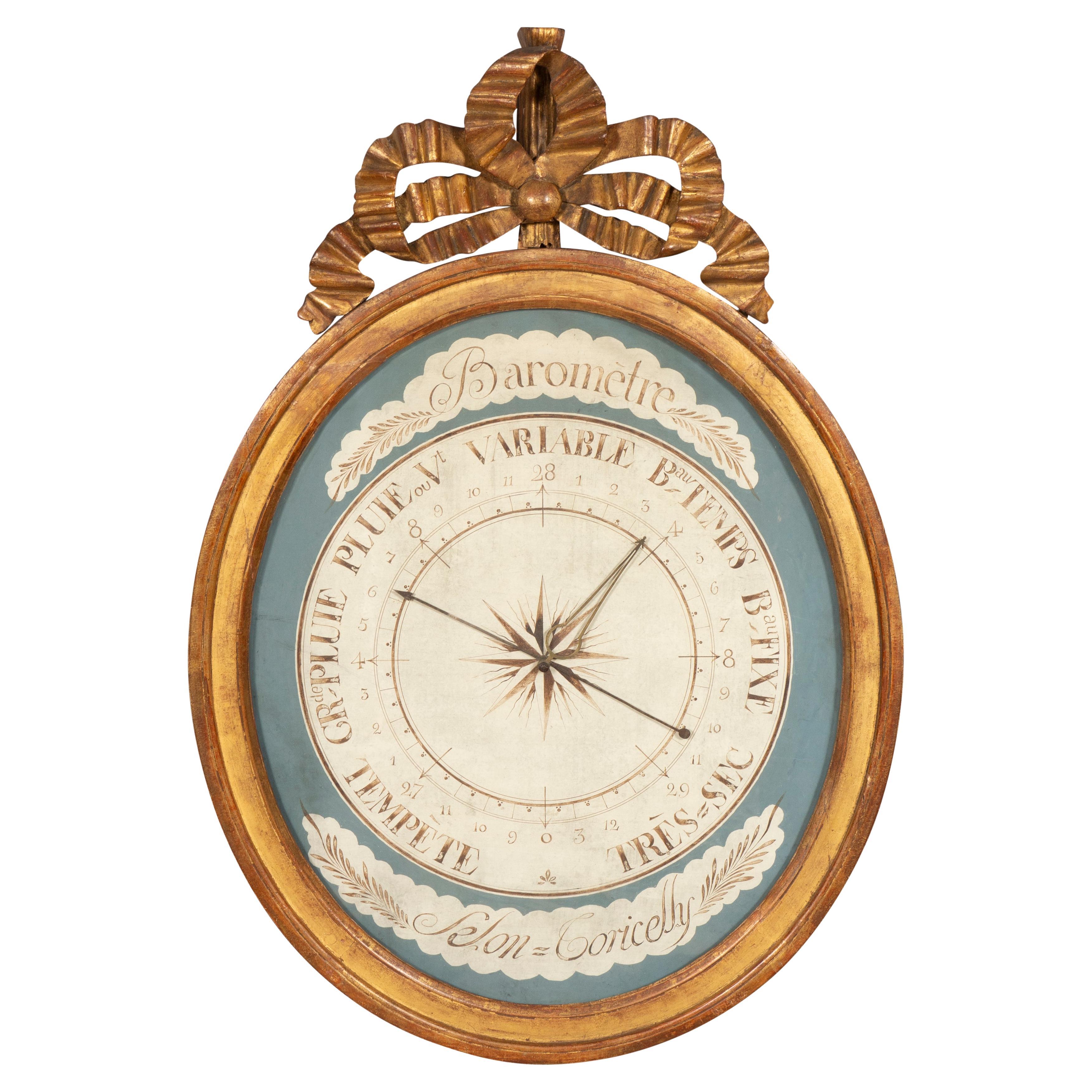 Louis XVI. Barometer aus vergoldetem Holz