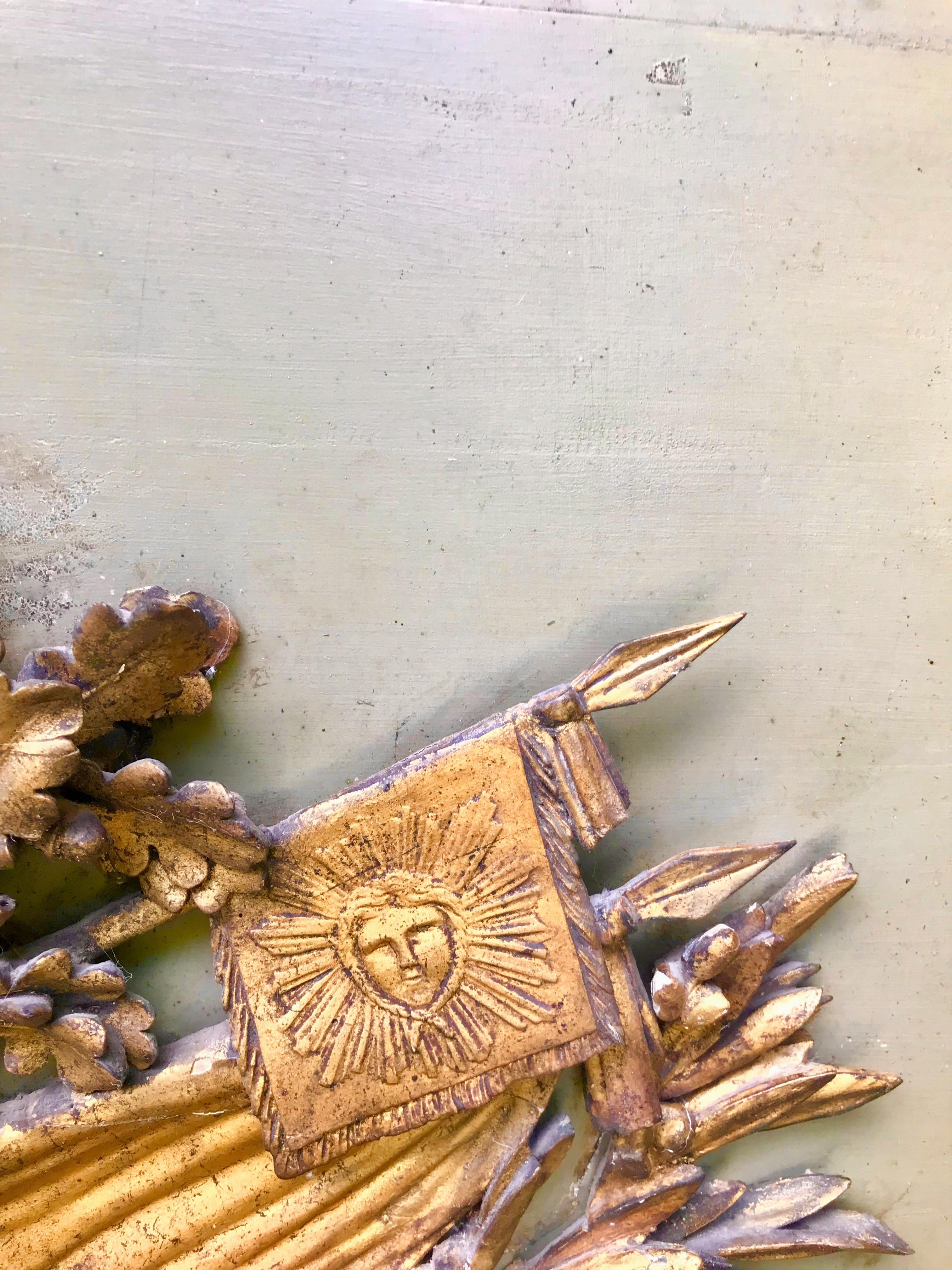 Louis XVI Giltwood Boiserie Carved Trophy Mounted as Overdoor 2