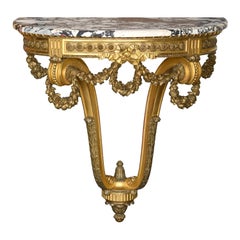 Console in legno dorato Luigi XVI