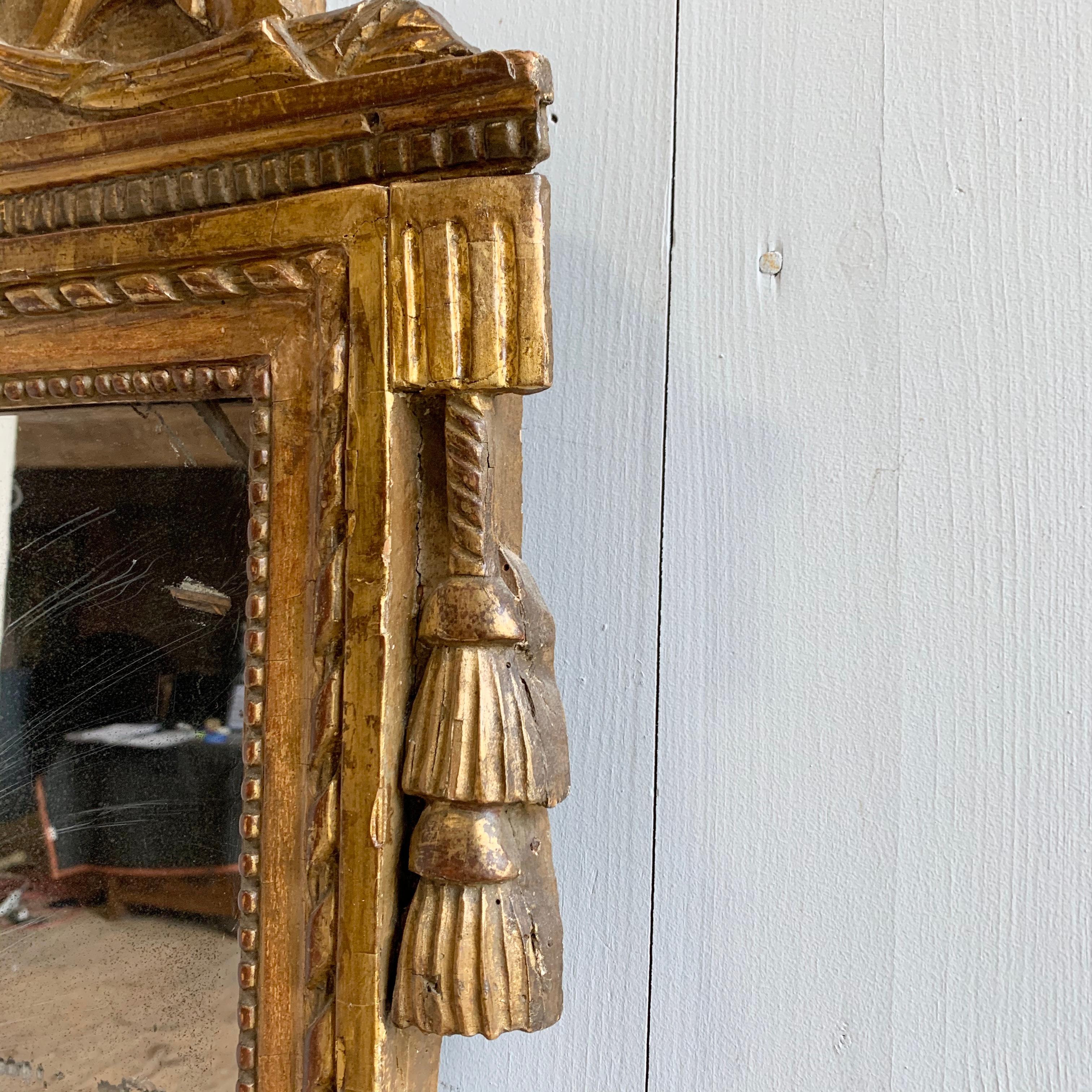 Louis XVI Giltwood Mirror, 18th Century In Good Condition In Doylestown, PA