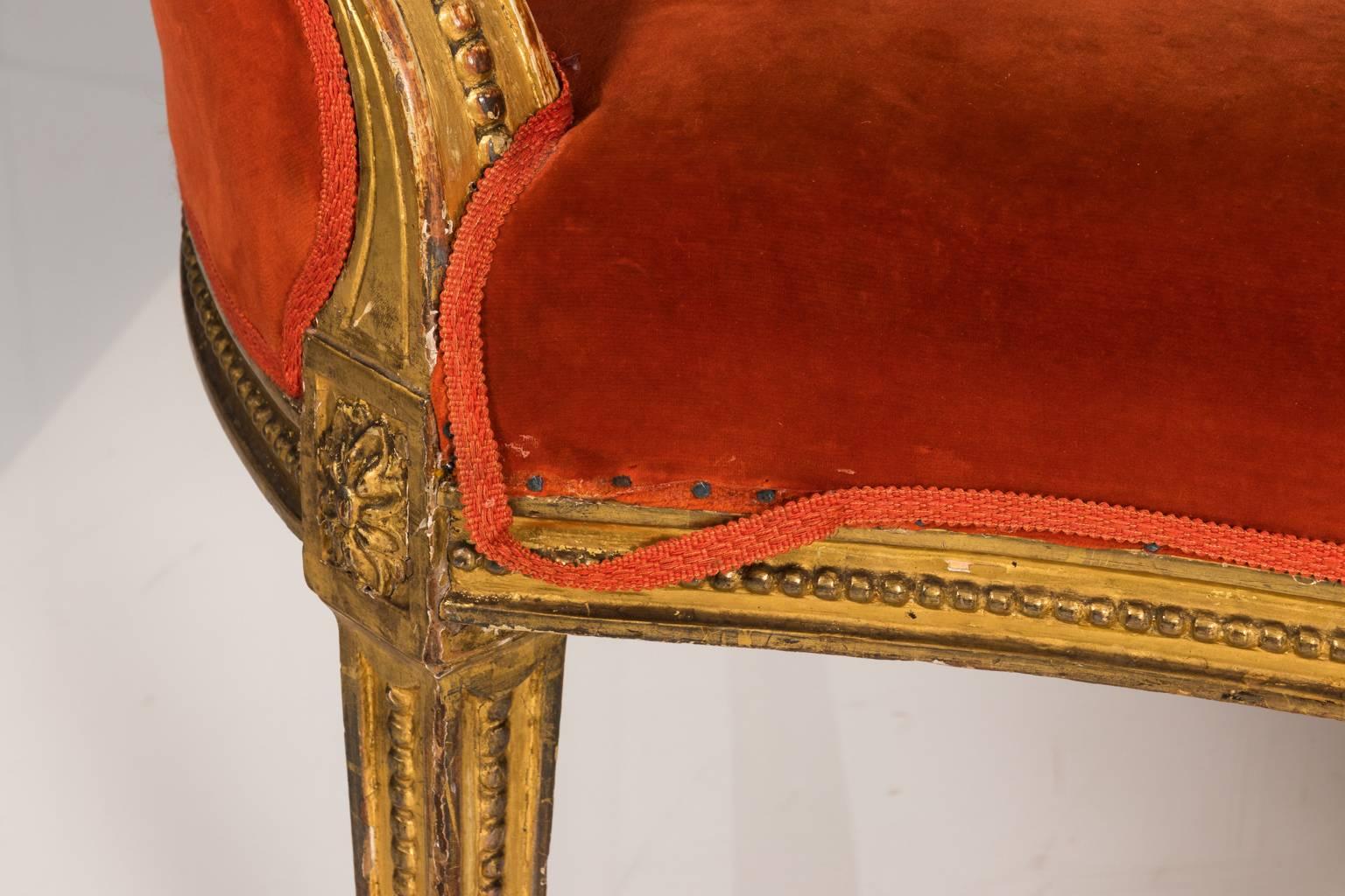 Louis XVI Giltwood Sofa, circa 1780 For Sale 5